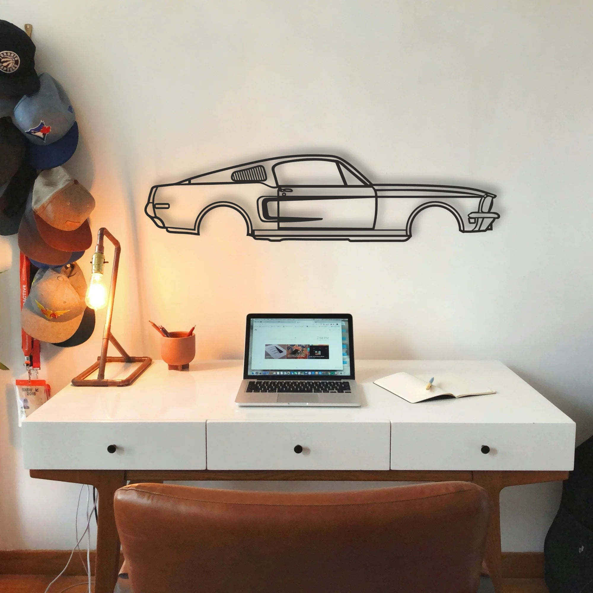 MUSTANG GT390 Classic Silhouette Metal Wall Art - Tinvibe