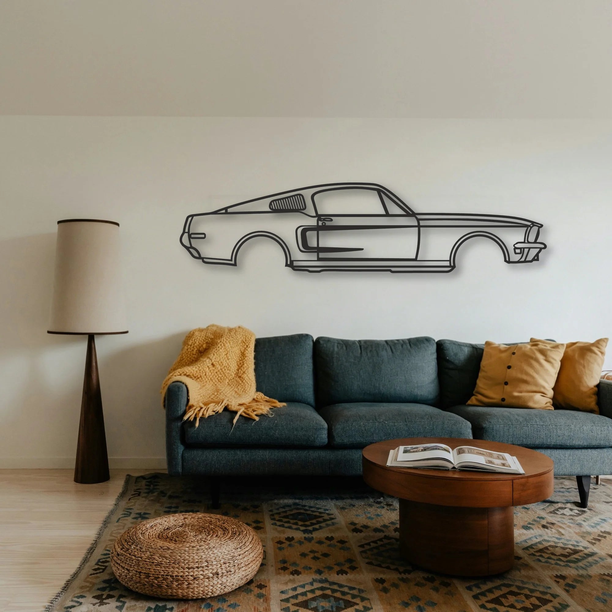 MUSTANG GT390 Classic Silhouette Metal Wall Art - Tinvibe