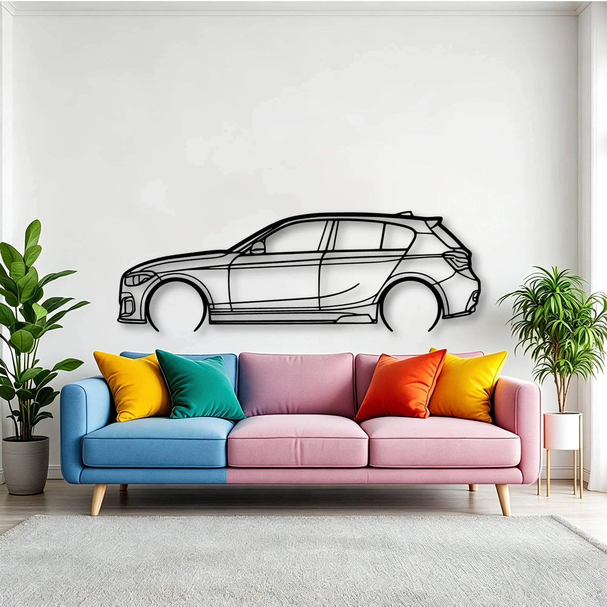 140i F20 2 Classic Silhouette Metal Wall Art - Tinvibe