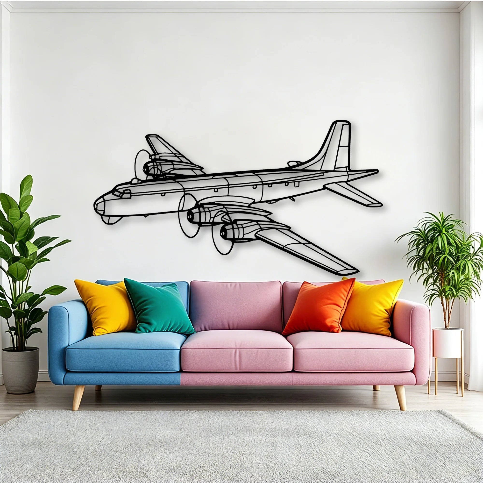 150 4 Classic Aircraft Silhouette Metal Wall Art - Tinvibe