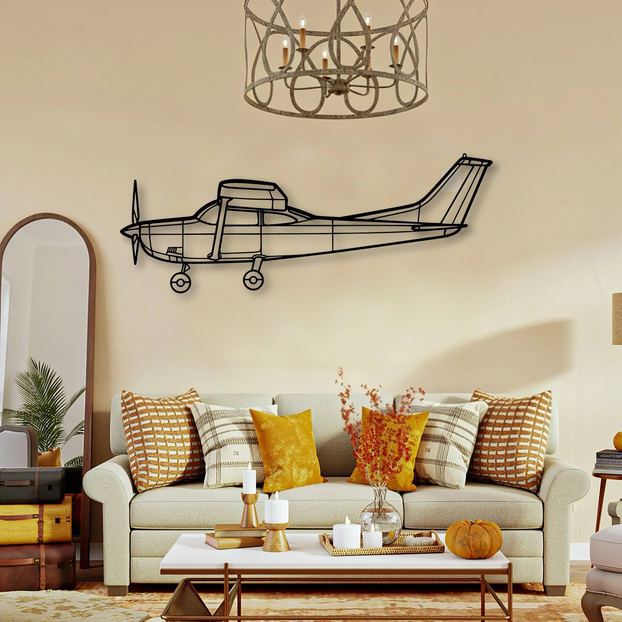 180F Classic Aircraft Silhouette Metal Wall Art - Tinvibe