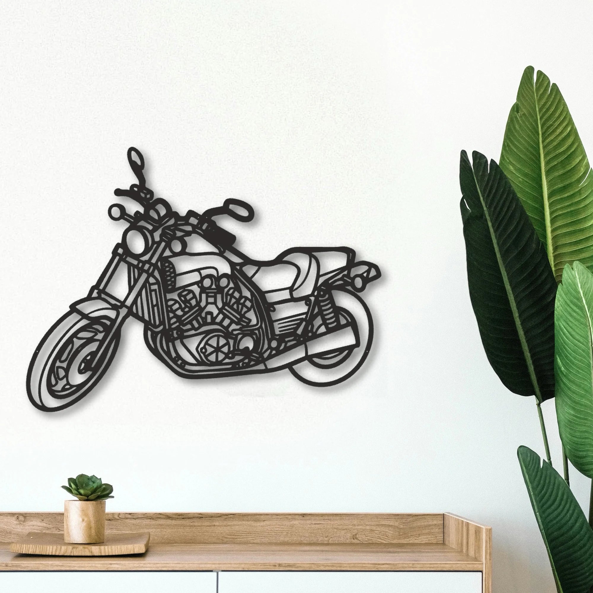 1992 Yamaha Vmax 1200 Classic Motorcycle Silhouette Metal Wall Art - Tinvibe