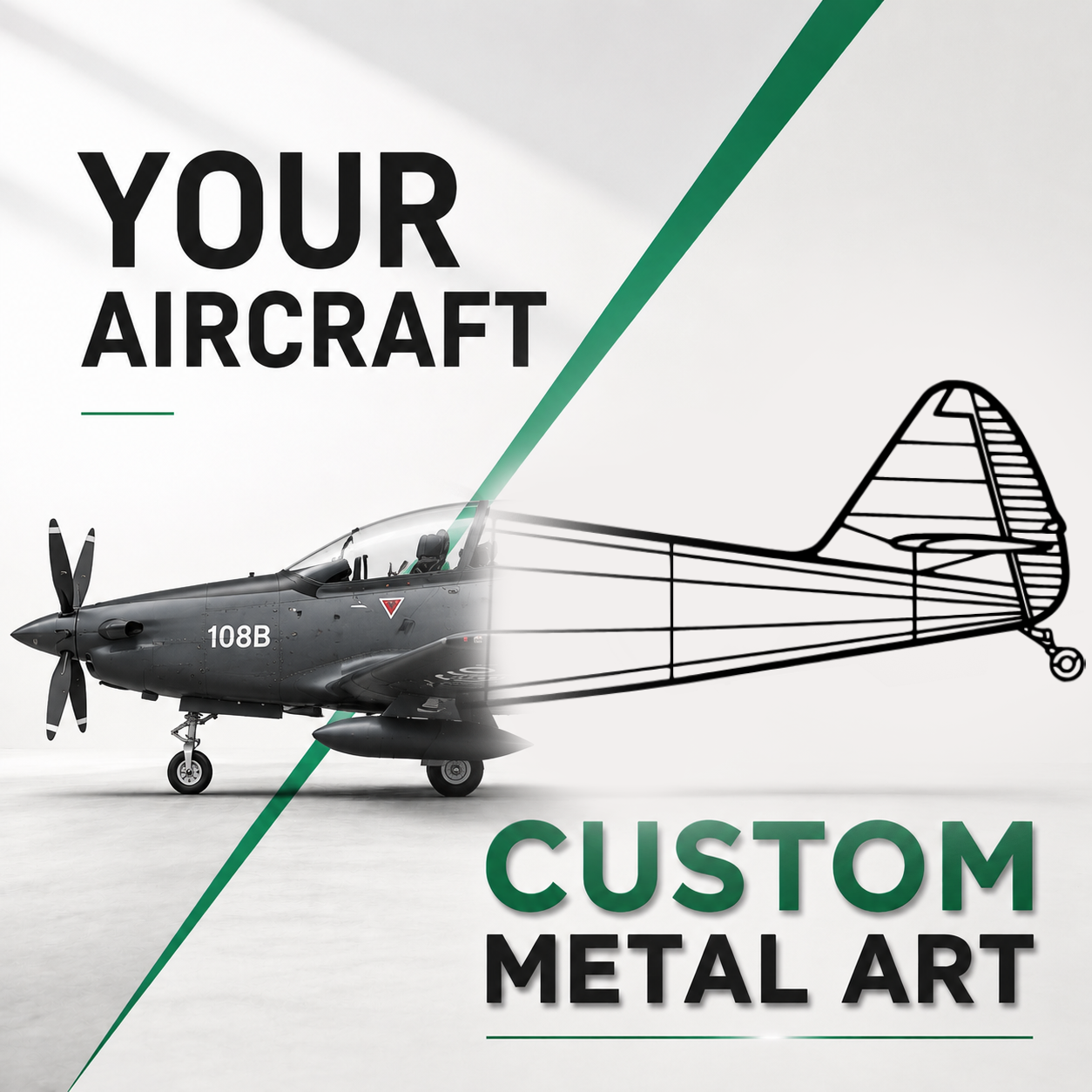 Your Custom Aircraft Silhouette Metal Art Service - Tinvibe