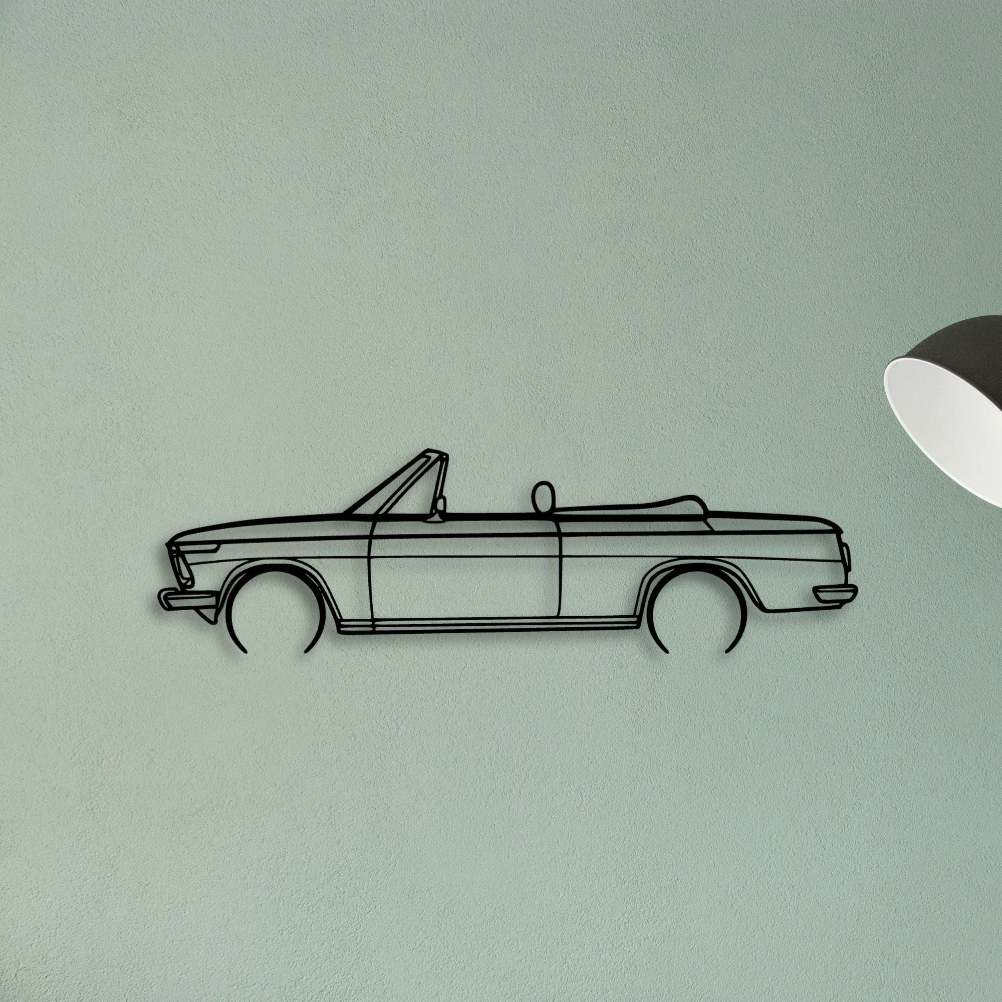 2002 1971 Cabrio Classic Silhouette Metal Wall Art - Tinvibe