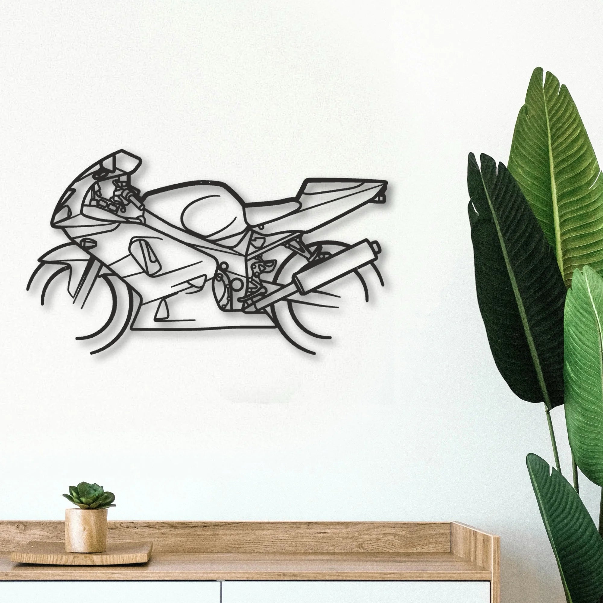 2003 Suzuki GXSR 600 Classic Motorcycle Silhouette Metal Wall Art - Tinvibe