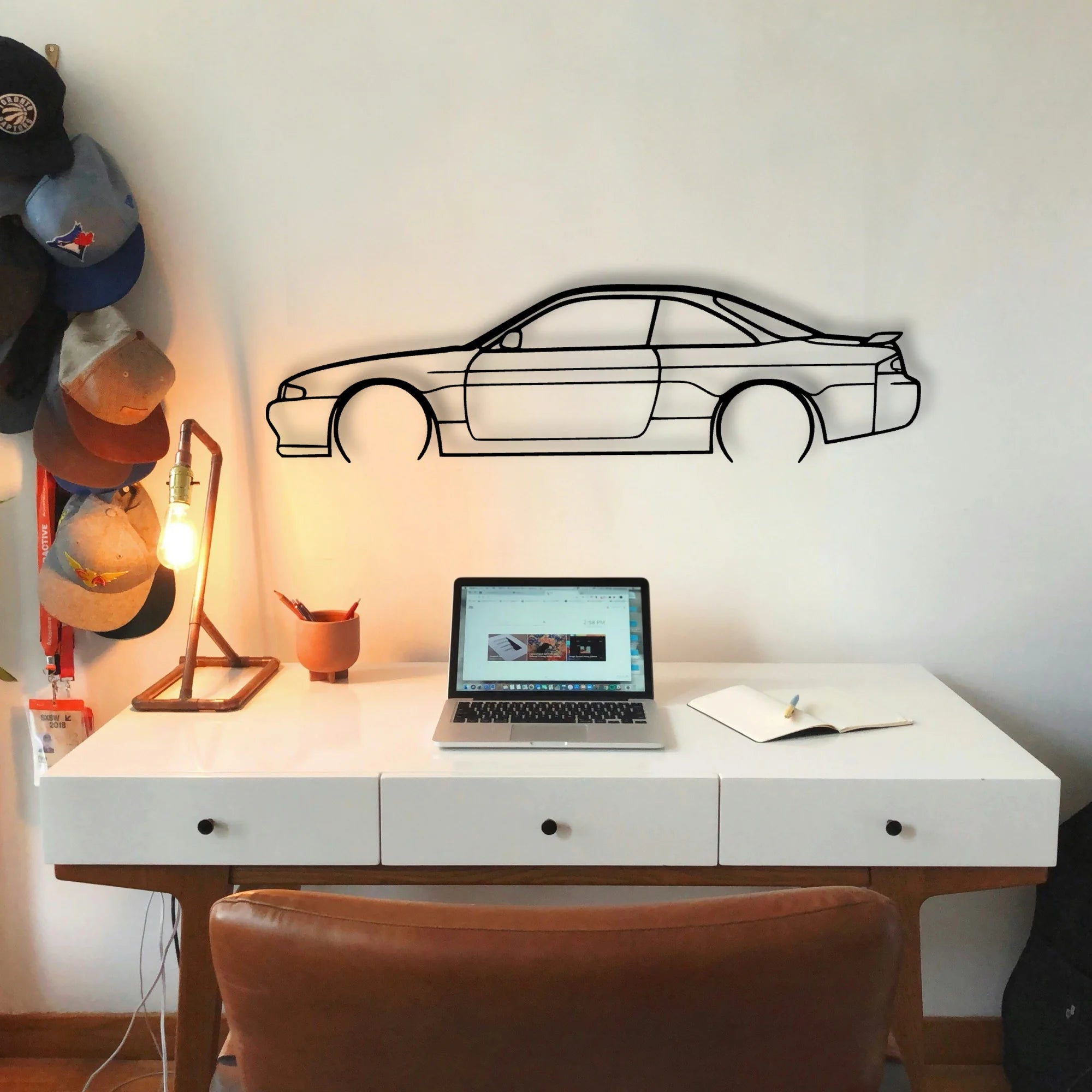 200SX S14 2 Classic Silhouette Metal Wall Art - Tinvibe