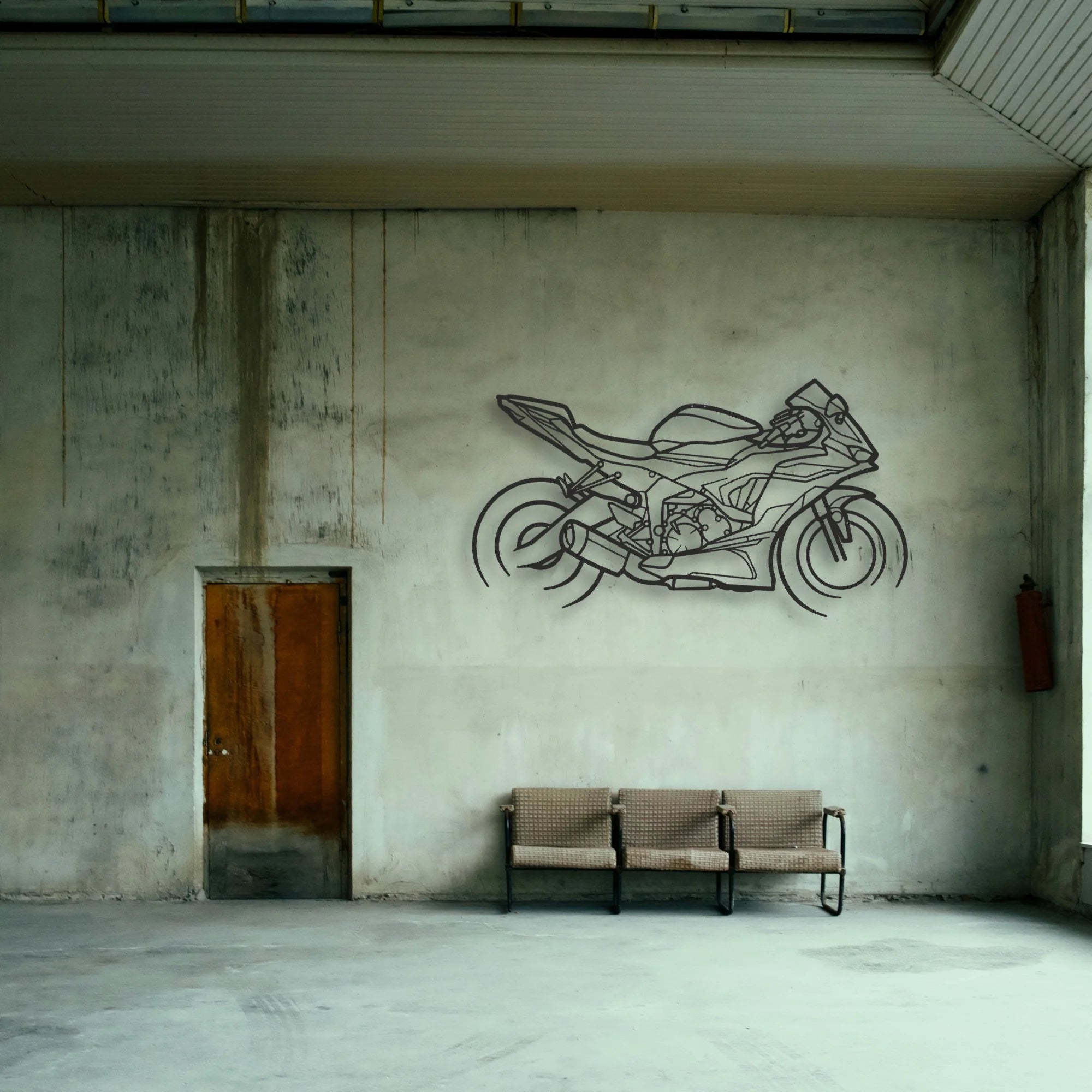 2021 Kawasaki Ninja ZX 6R Classic Motorcycle Silhouette Metal Wall Art - Tinvibe