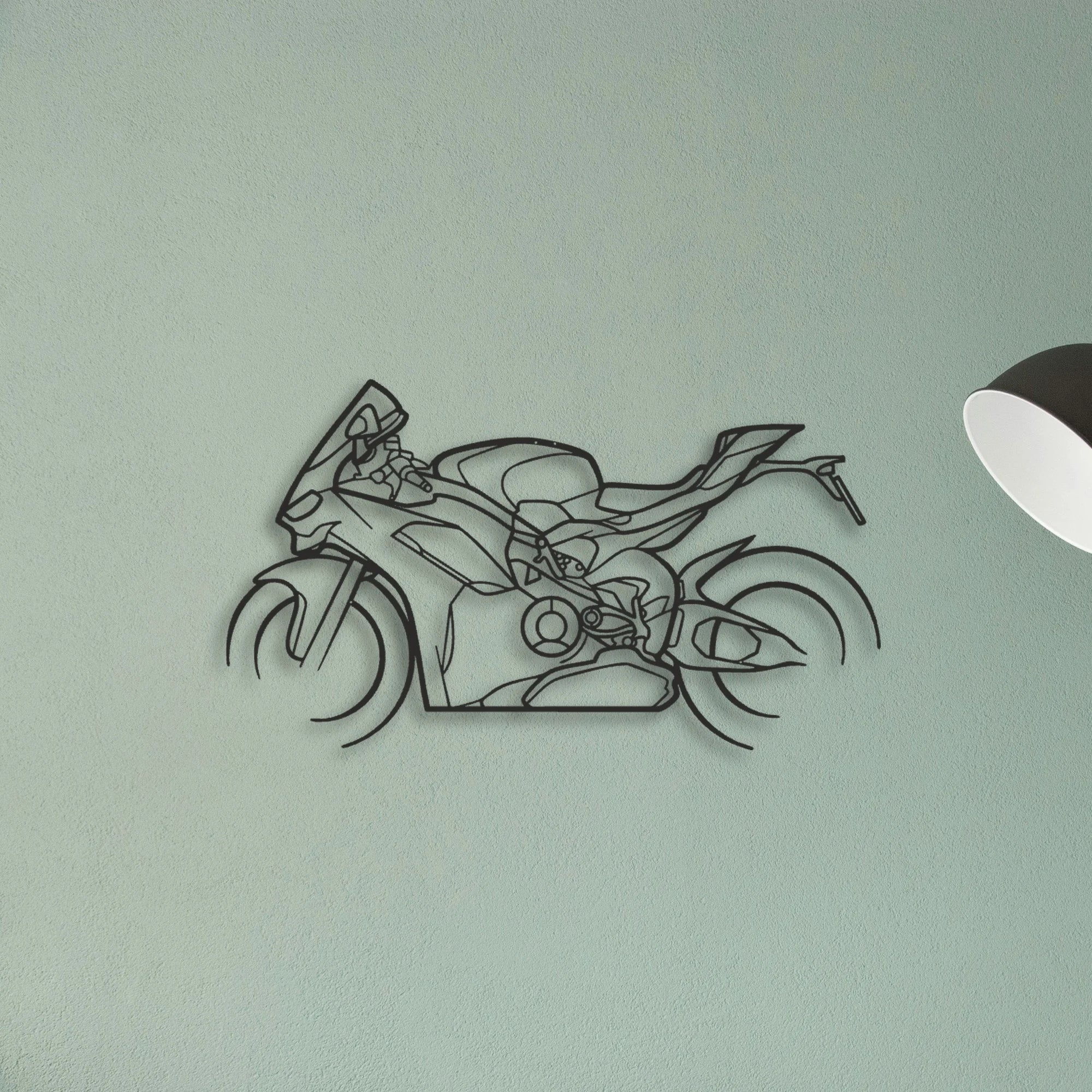 2024 Ducati Panigale V2 Classic Motorcycle Silhouette Metal Wall Art - Tinvibe