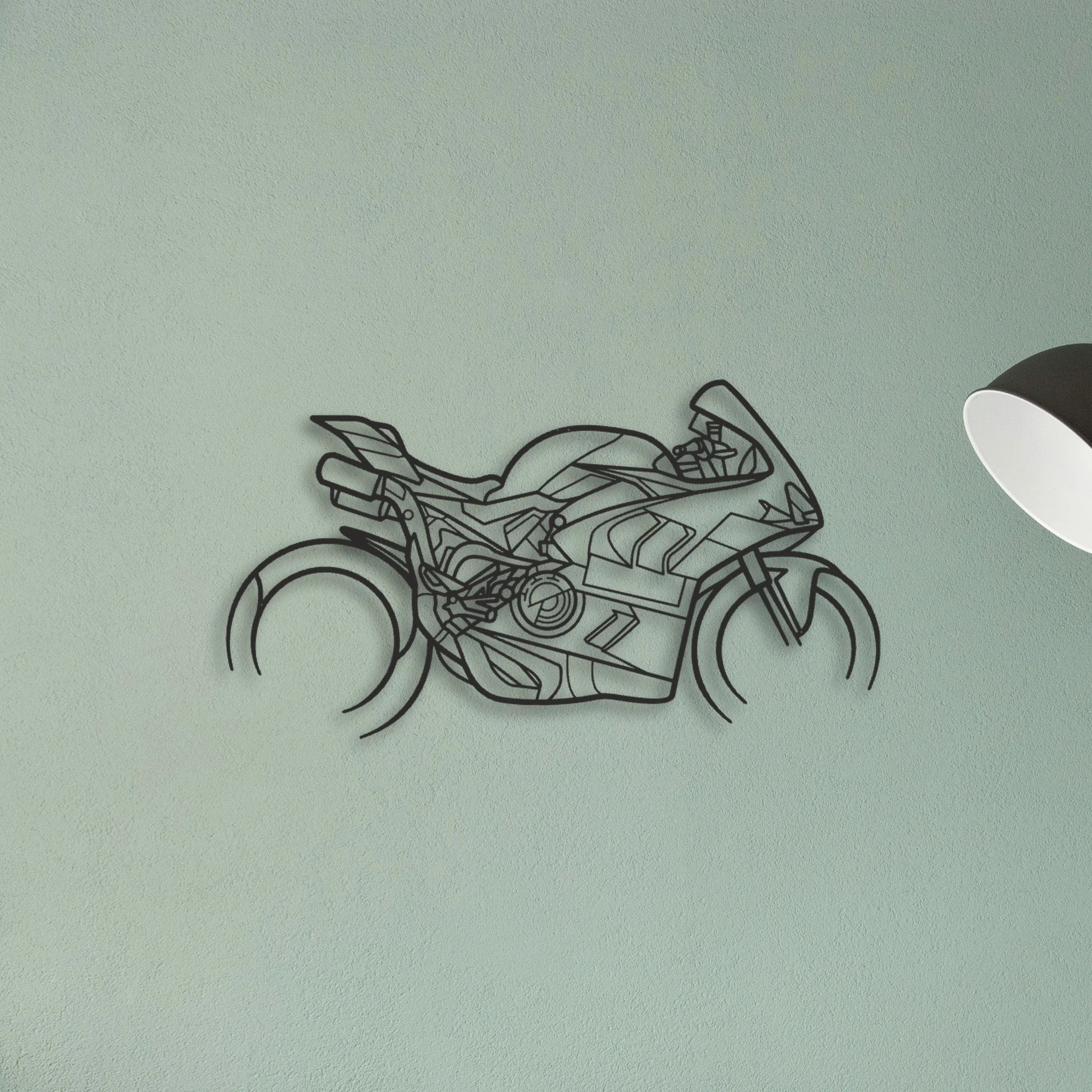 2024 Ducati Panigale V4 Bagnaia Classic Motorcycle Silhouette Metal Wall Art - Tinvibe