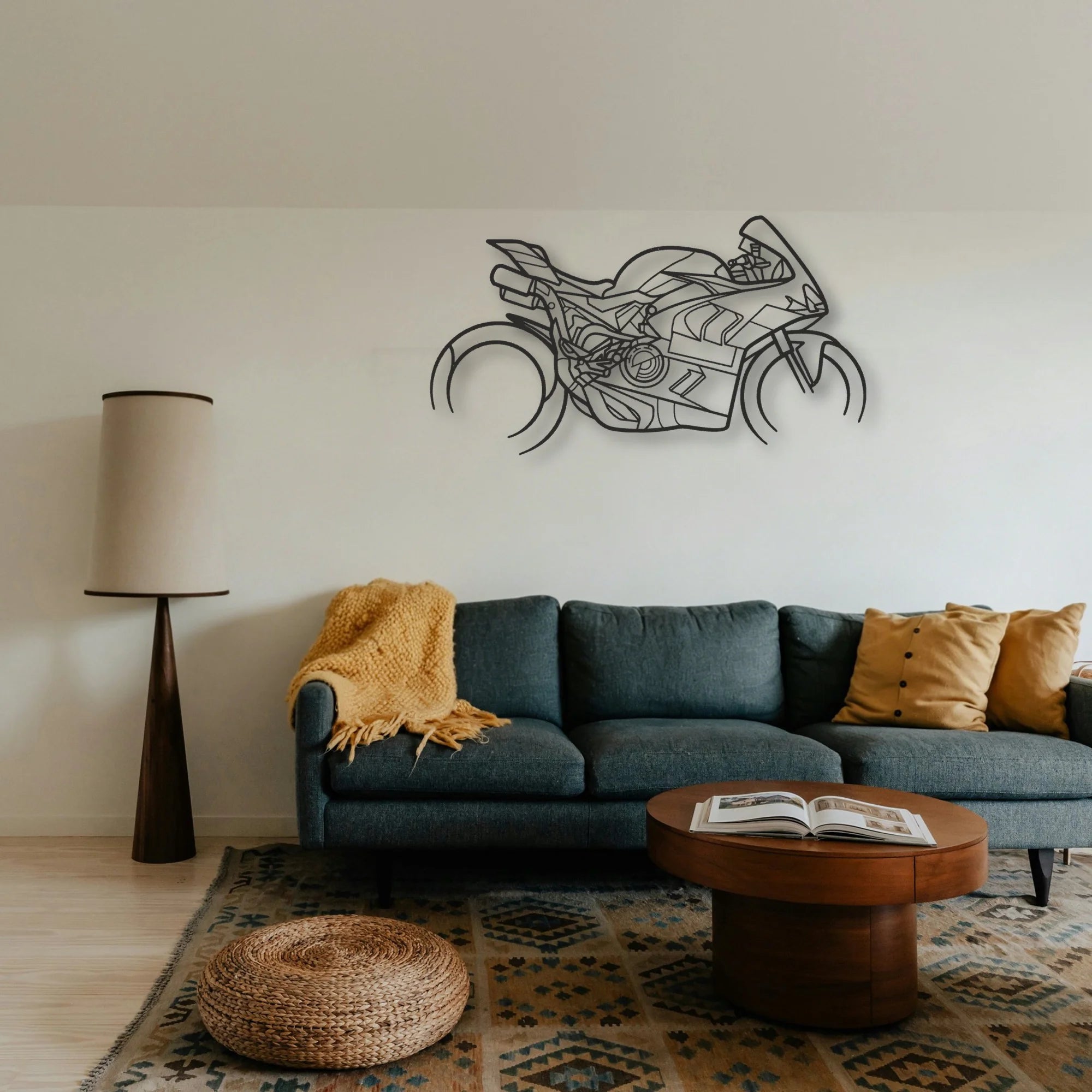 2024 Ducati Panigale V4 Bagnaia Classic Motorcycle Silhouette Metal Wall Art - Tinvibe