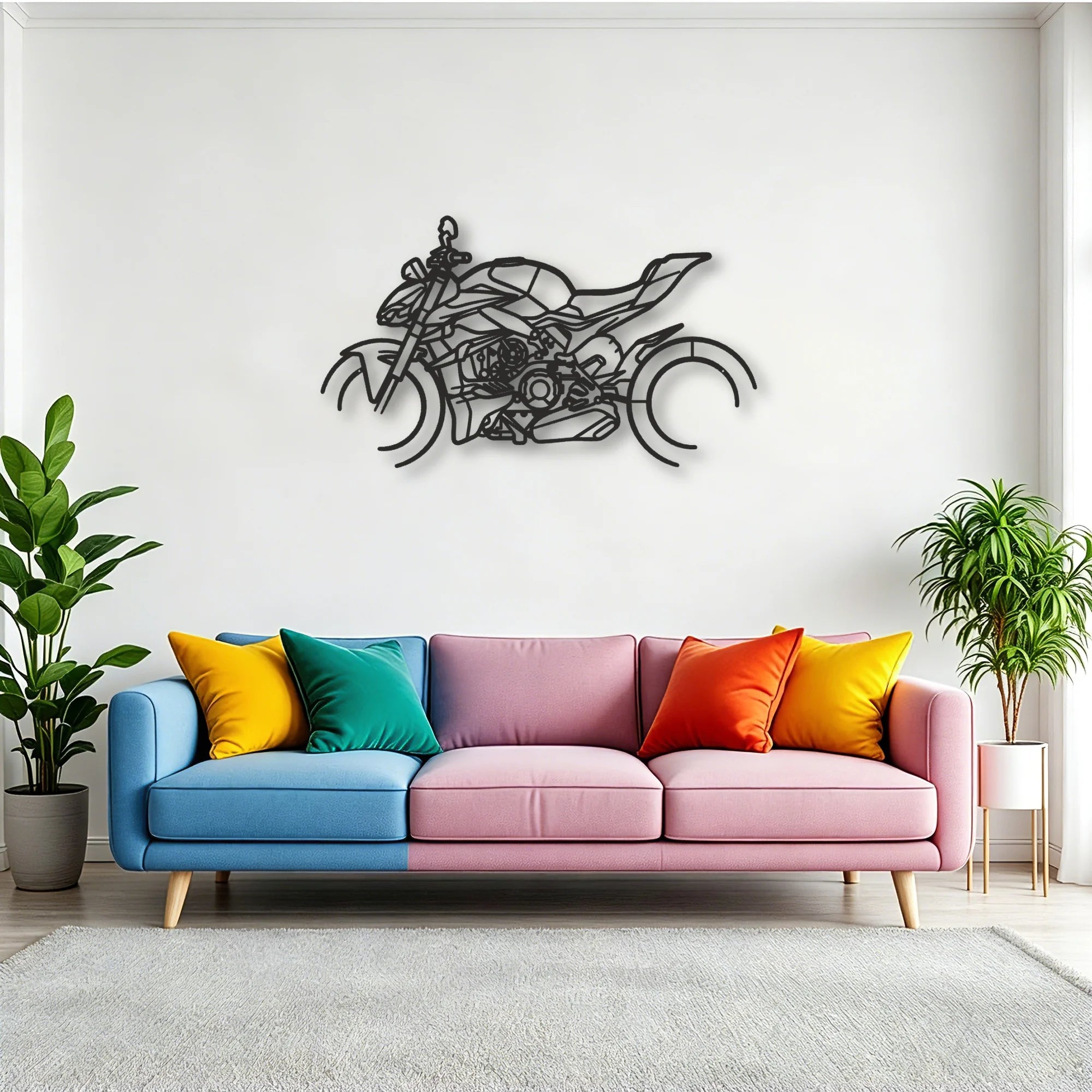 2024 Ducati Streetfighter V4 S Classic Motorcycle Silhouette Metal Wall Art - Tinvibe