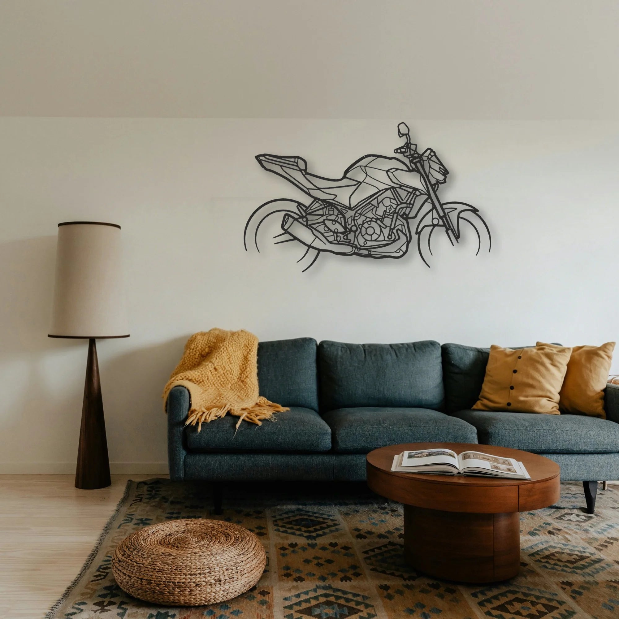 2025 Yamaha MT Classic Motorcycle Silhouette Metal Wall Art - Tinvibe