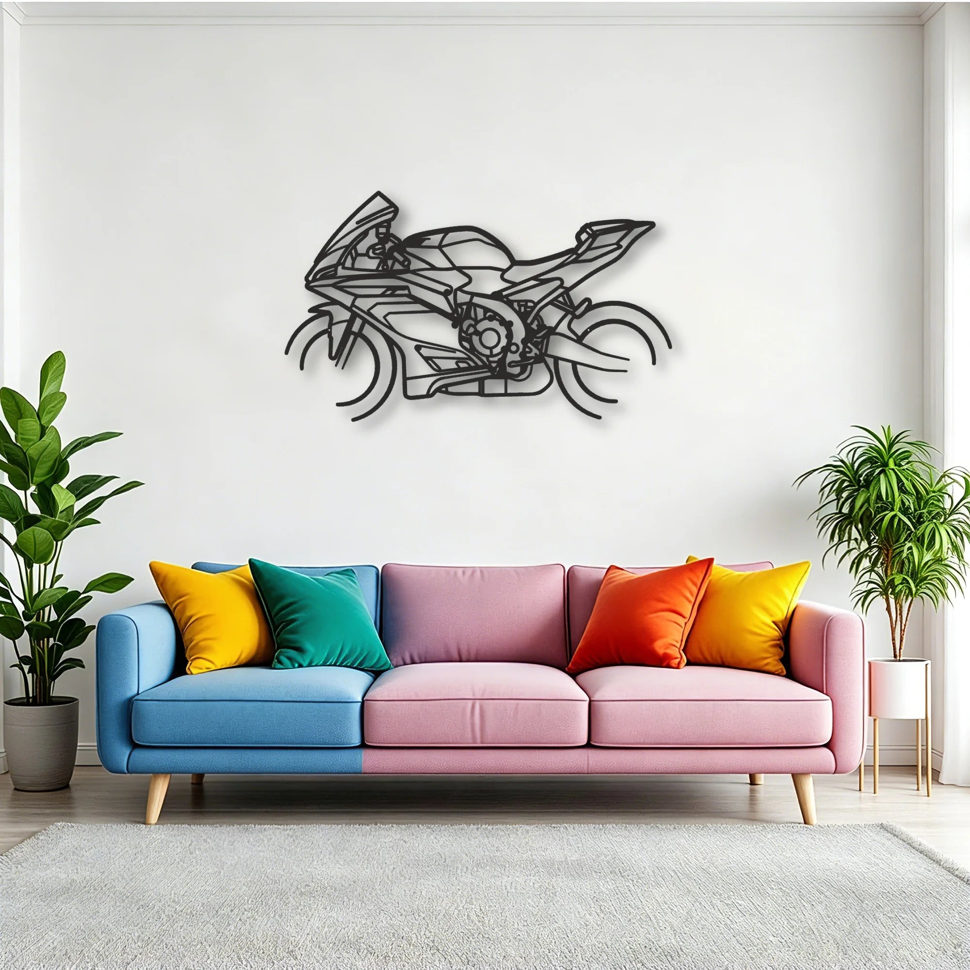 2025 Yamaha YZF R9 Classic Motorcycle Silhouette Metal Wall Art - Tinvibe