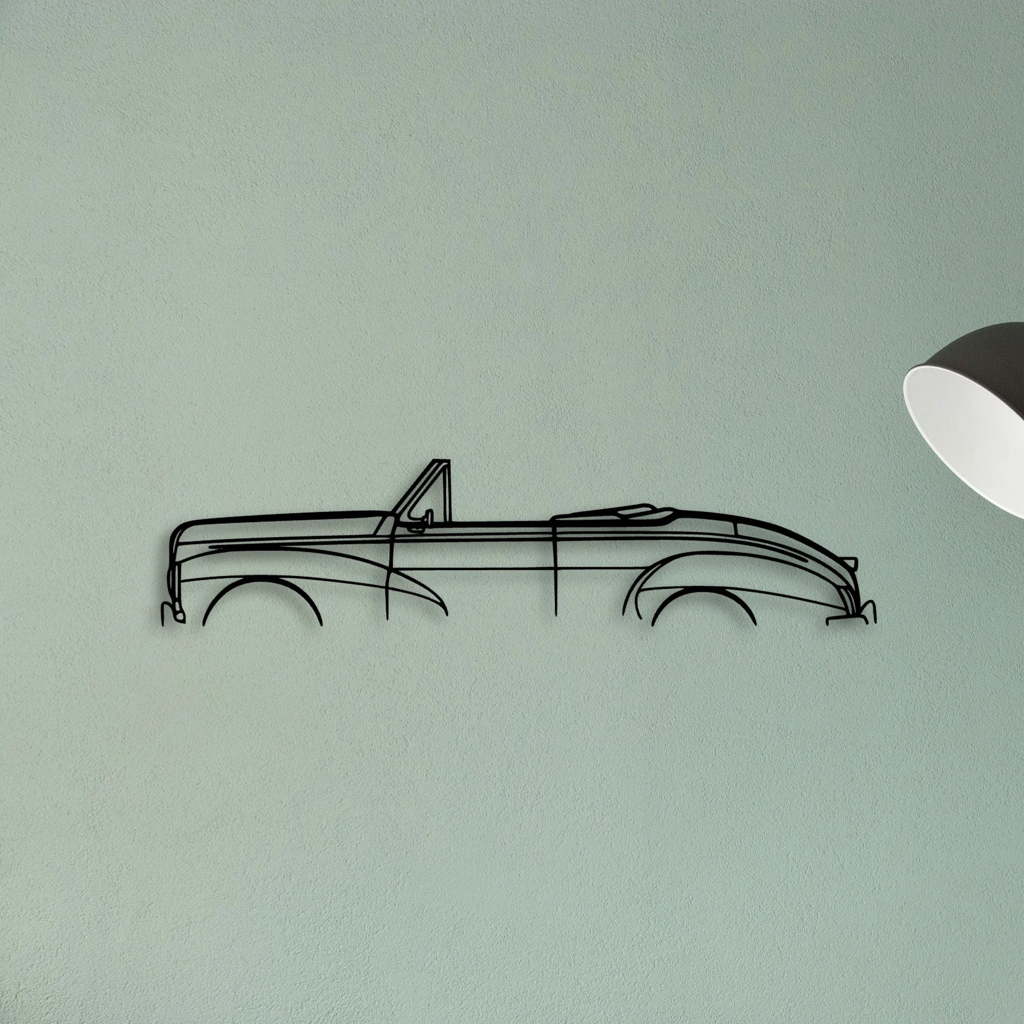 203 Convertible 1952 Classic Silhouette Metal Wall Art - Tinvibe