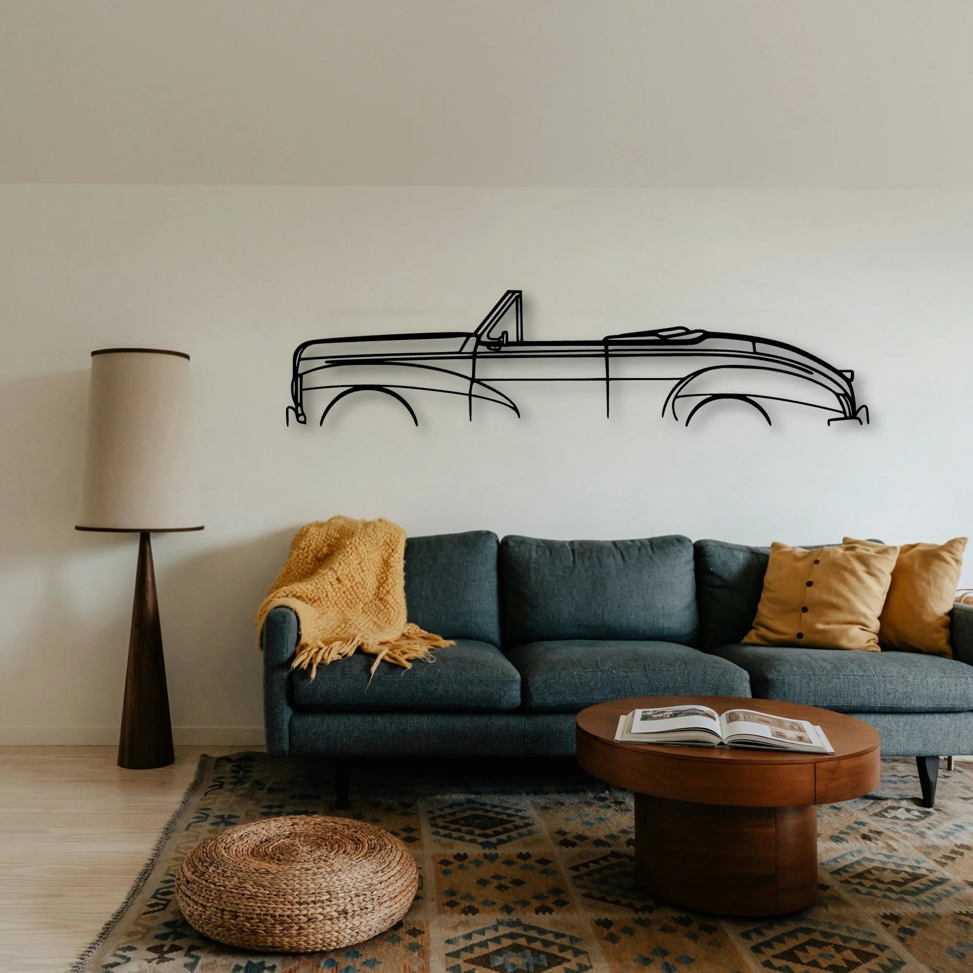 203 Convertible 1952 Classic Silhouette Metal Wall Art - Tinvibe