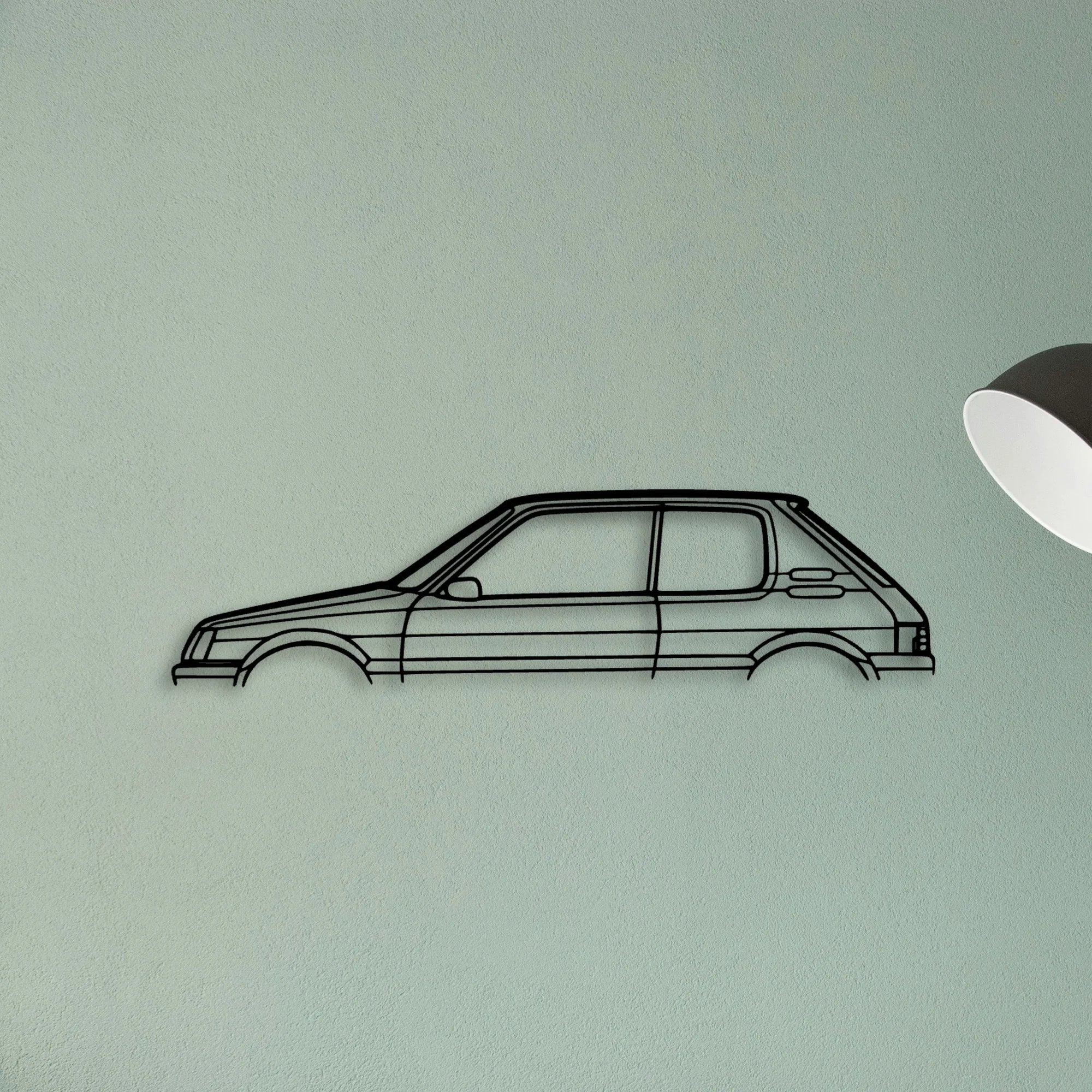 205 GTI 2 Classic Silhouette Metal Wall Art - Tinvibe