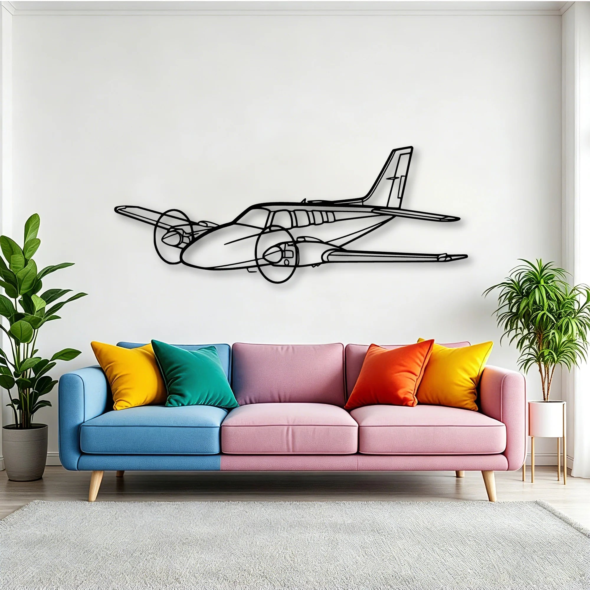 206 3 Classic Aircraft Silhouette Metal Wall Art - Tinvibe