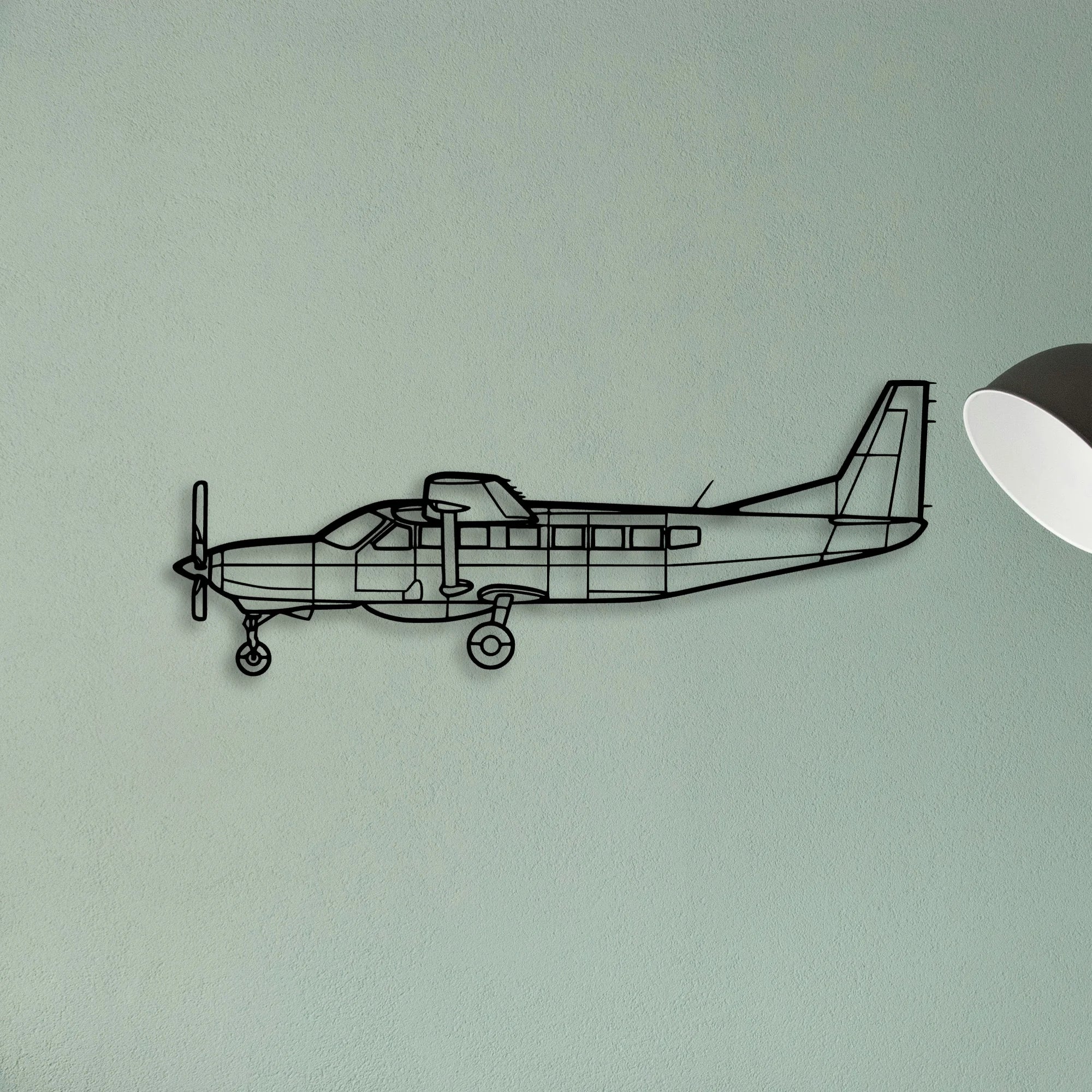 206 Turbo Stationair Classic Aircraft Silhouette Metal Wall Art - Tinvibe