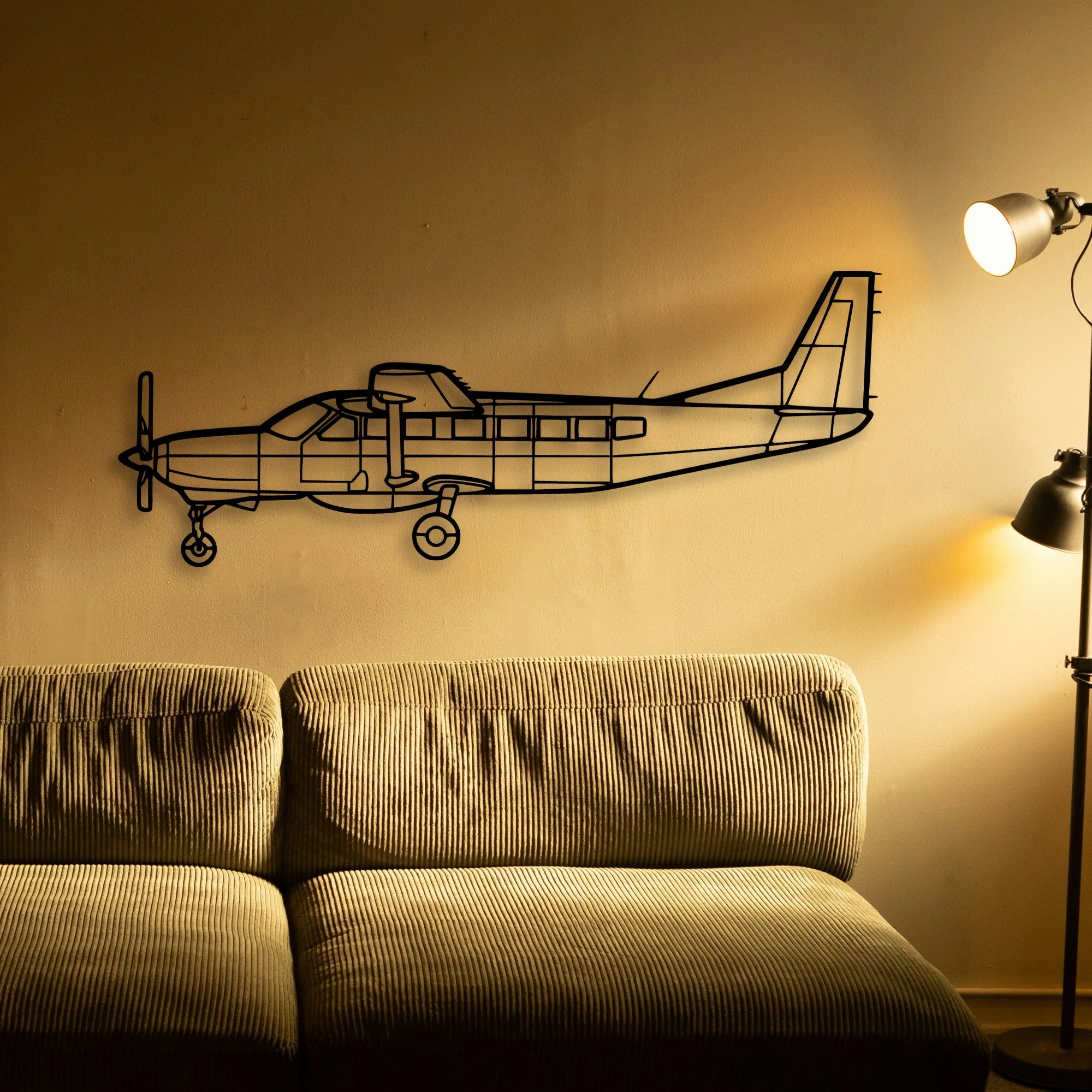 206 Turbo Stationair Classic Aircraft Silhouette Metal Wall Art - Tinvibe