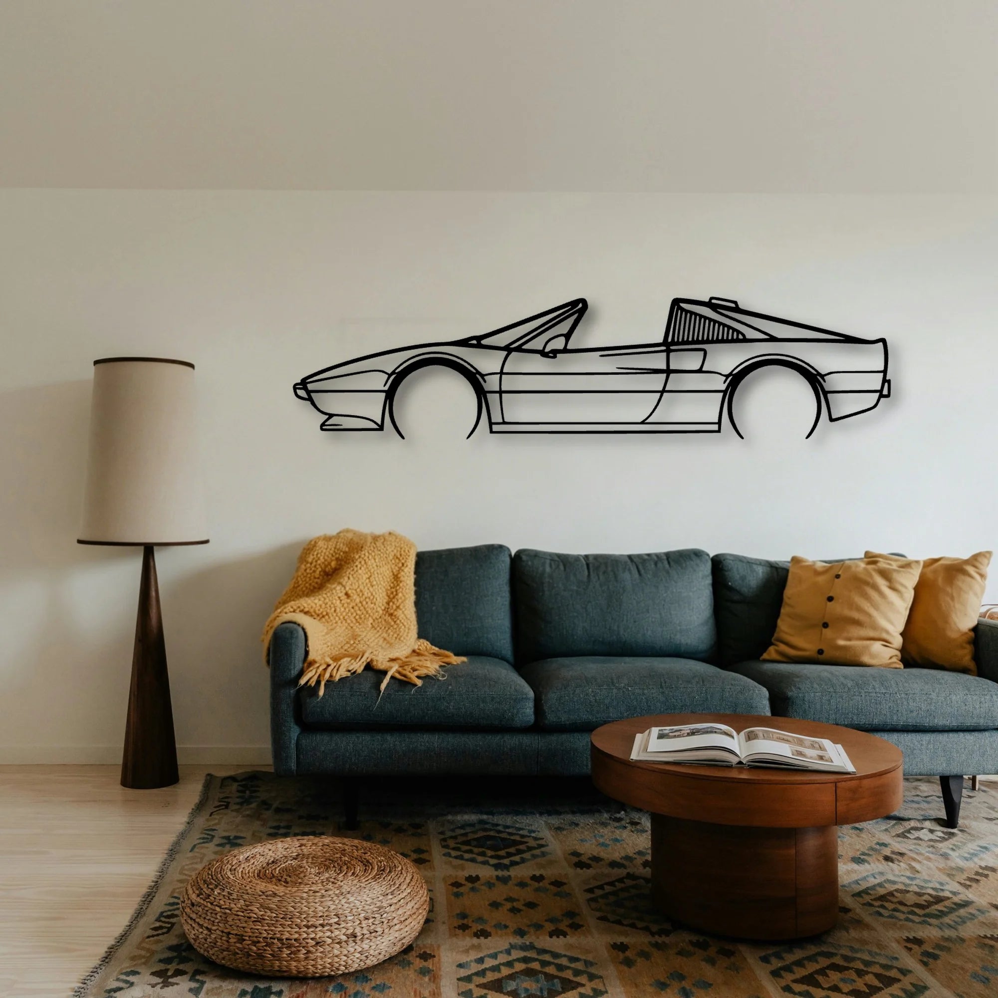 308 GTS QV 1984 Classic Silhouette Metal Wall Art - Tinvibe