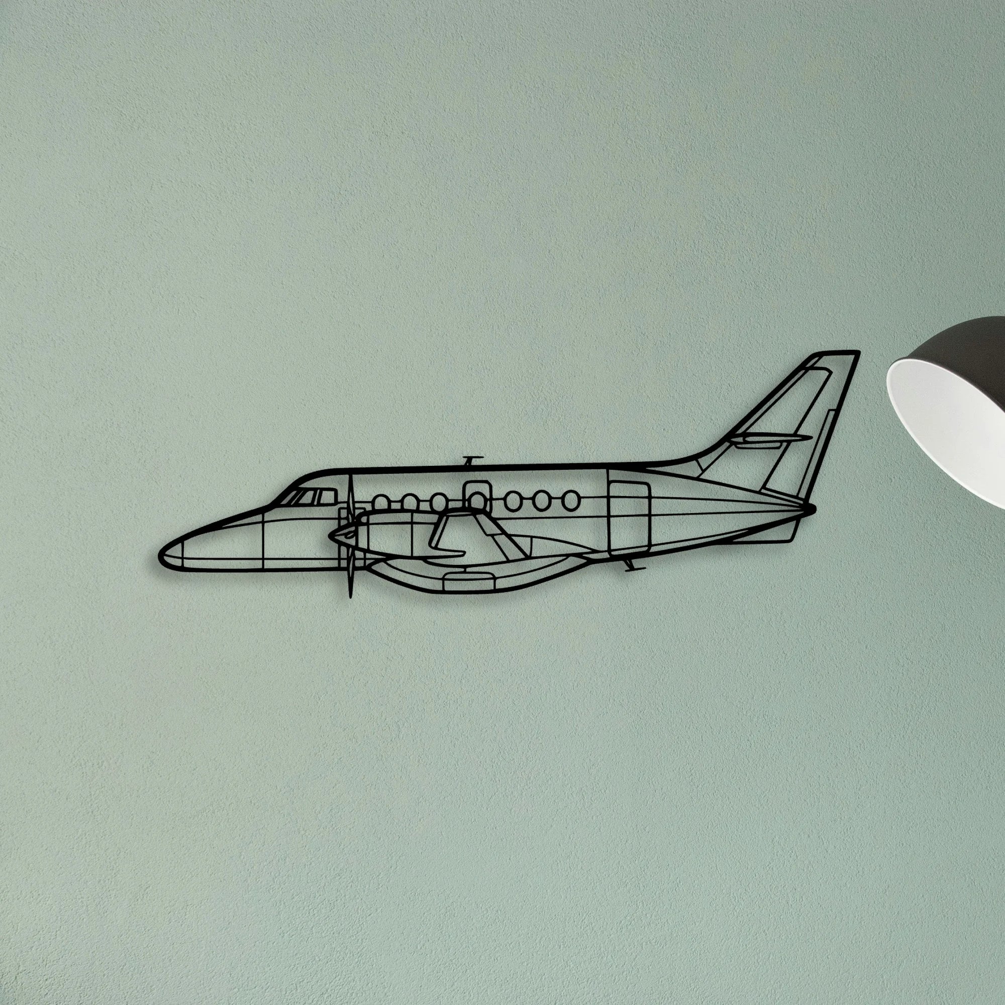 340B Plus Classic Aircraft Silhouette Metal Wall Art - Tinvibe