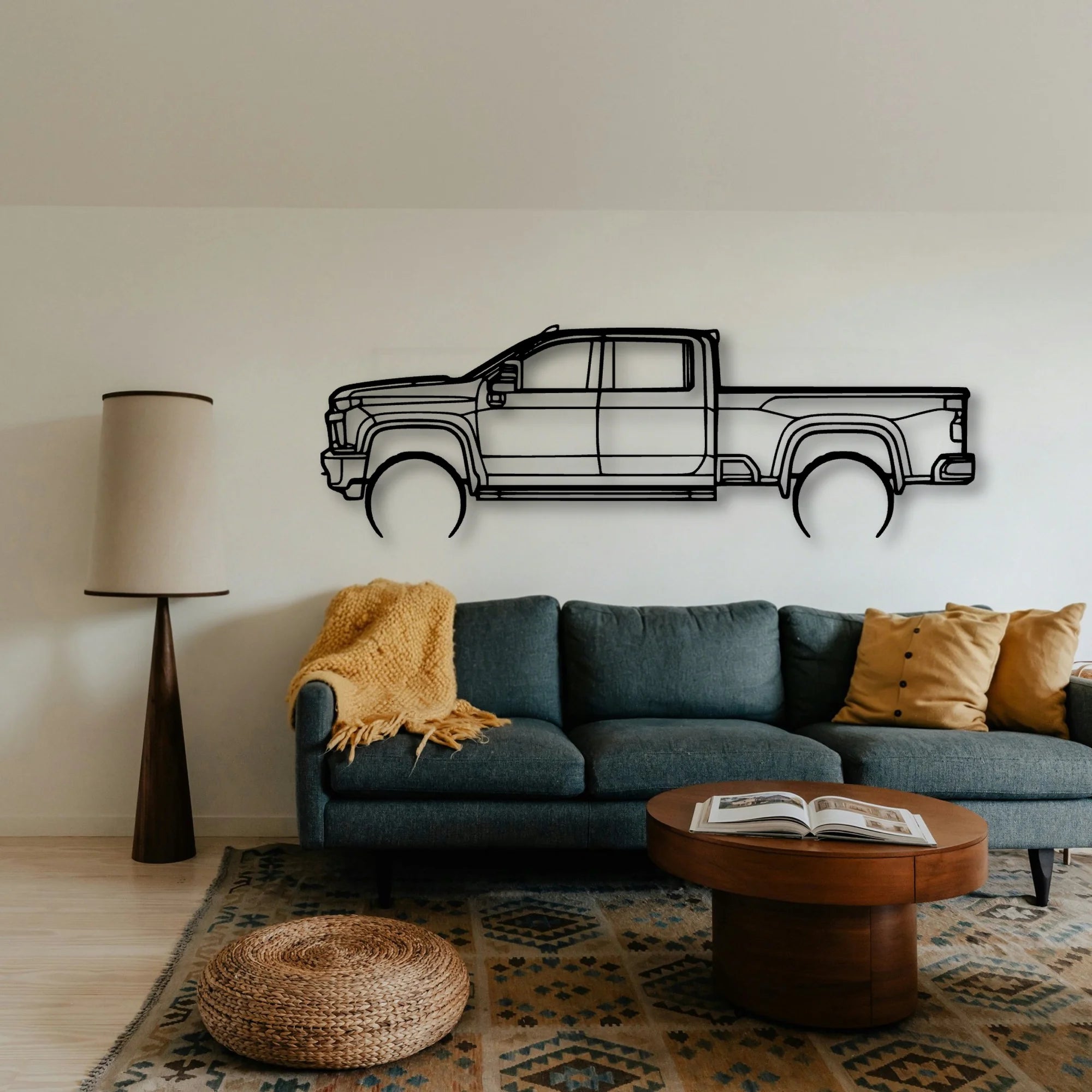 3500 High Country 2022 Classic Silhouette Metal Wall Art - Tinvibe