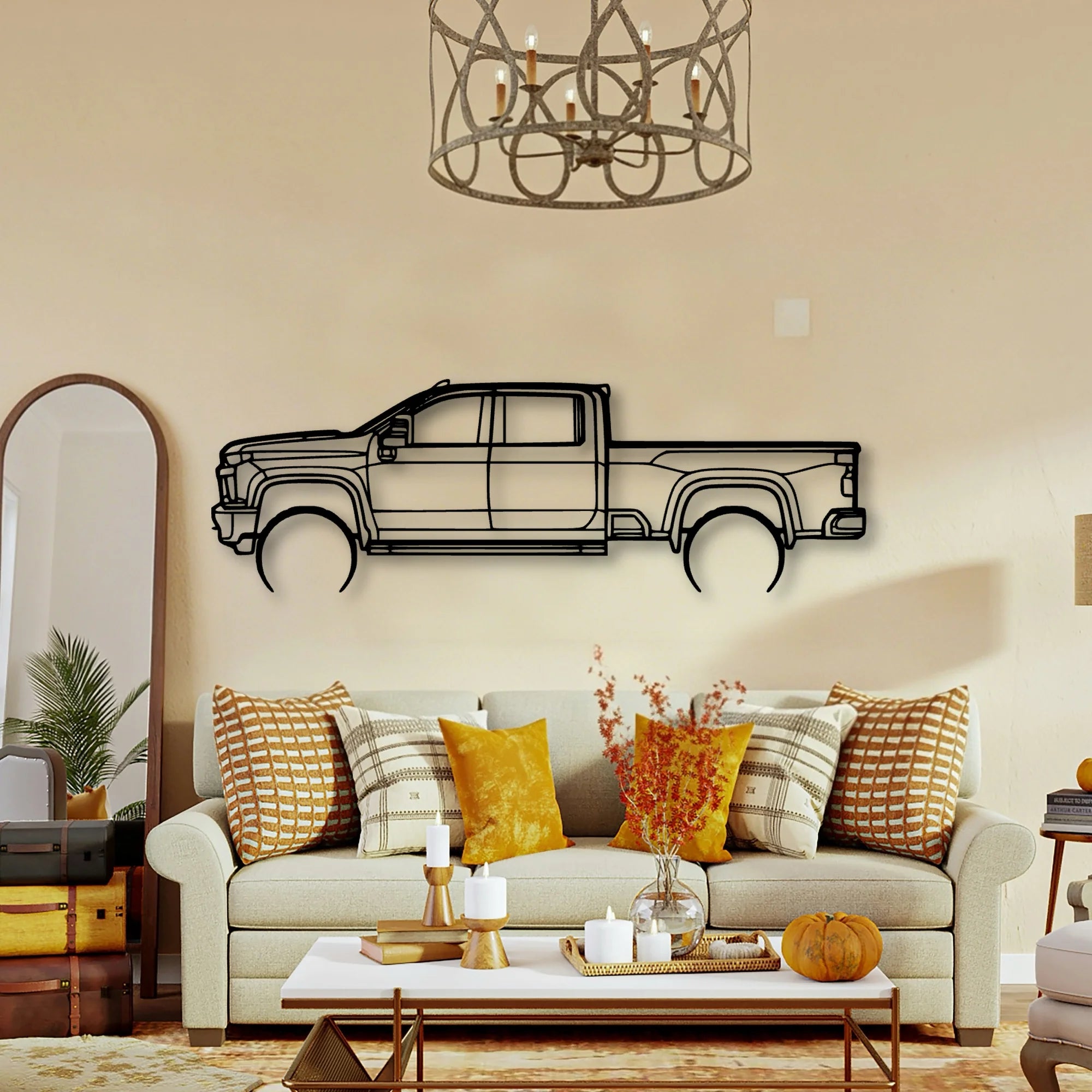 3500 High Country 2022 Classic Silhouette Metal Wall Art - Tinvibe