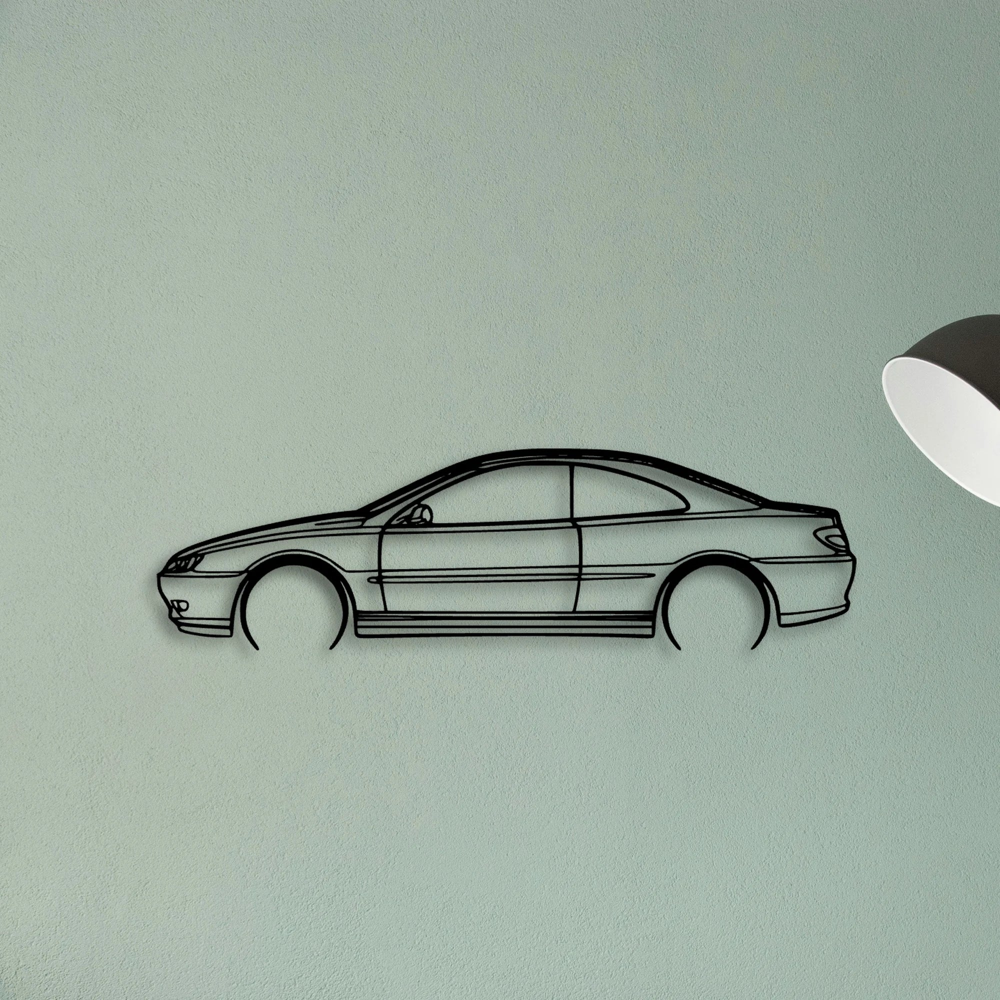 406 Coupe 1999 Classic Silhouette Metal Wall Art - Tinvibe