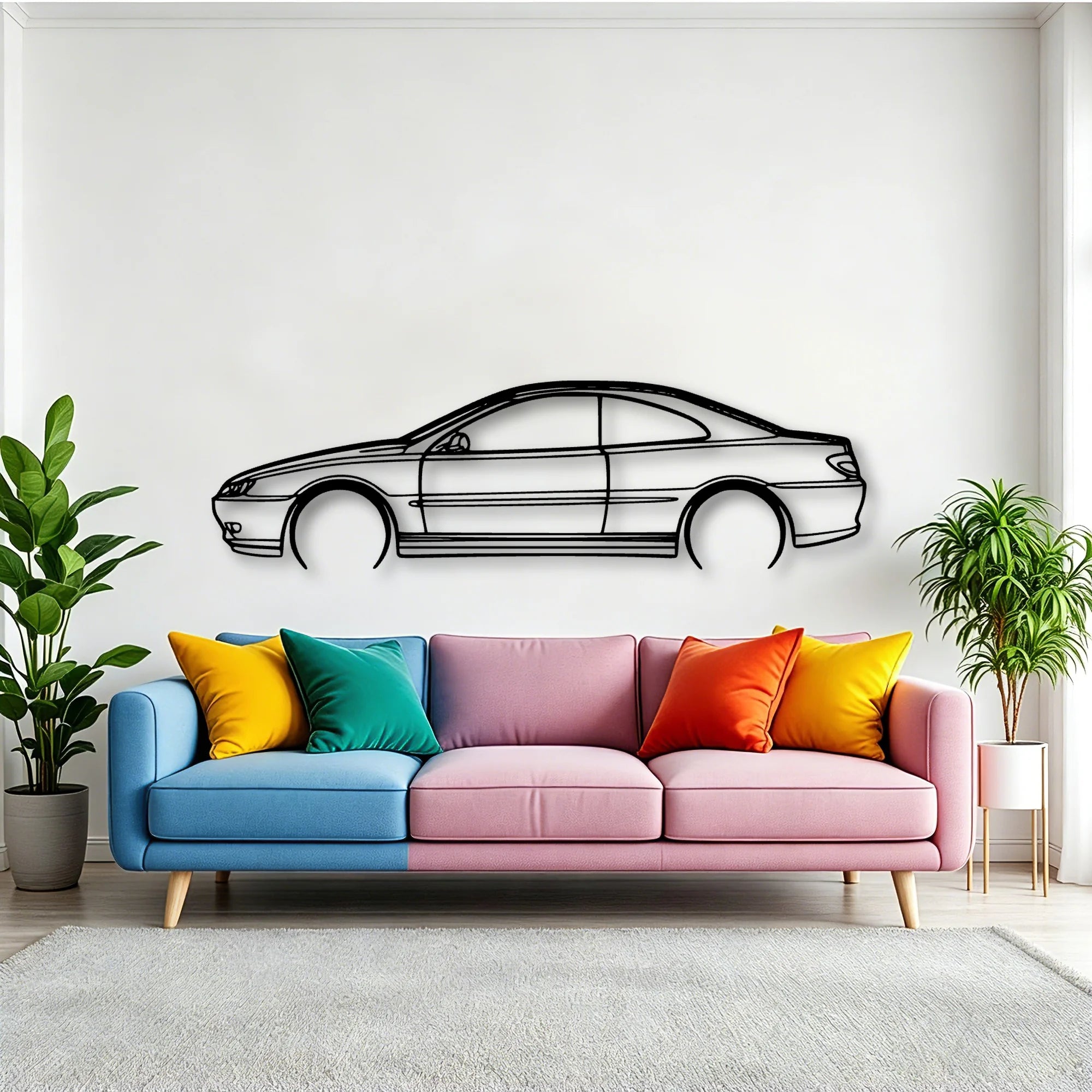 406 Coupe 1999 Classic Silhouette Metal Wall Art - Tinvibe