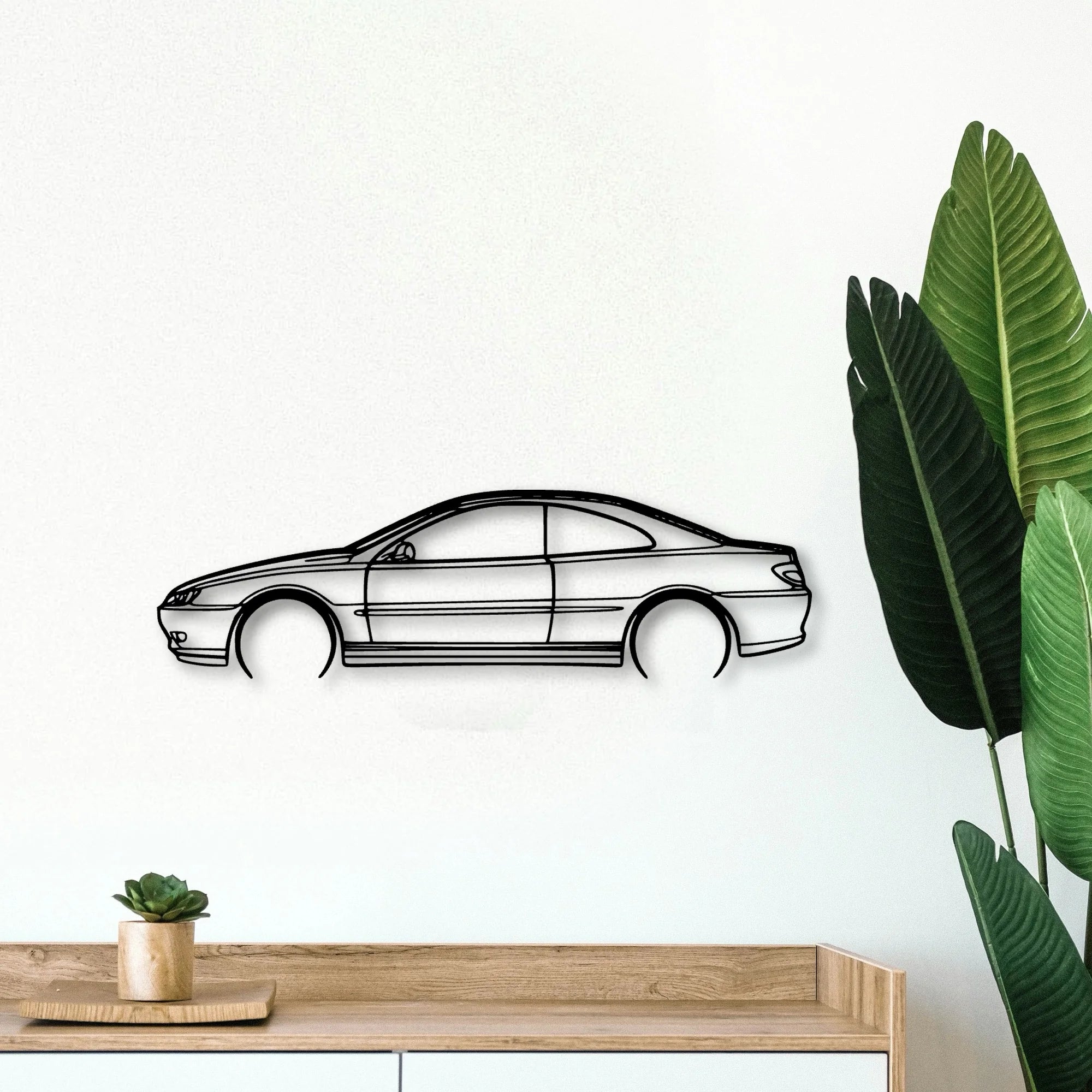 406 Coupe 1999 Classic Silhouette Metal Wall Art - Tinvibe