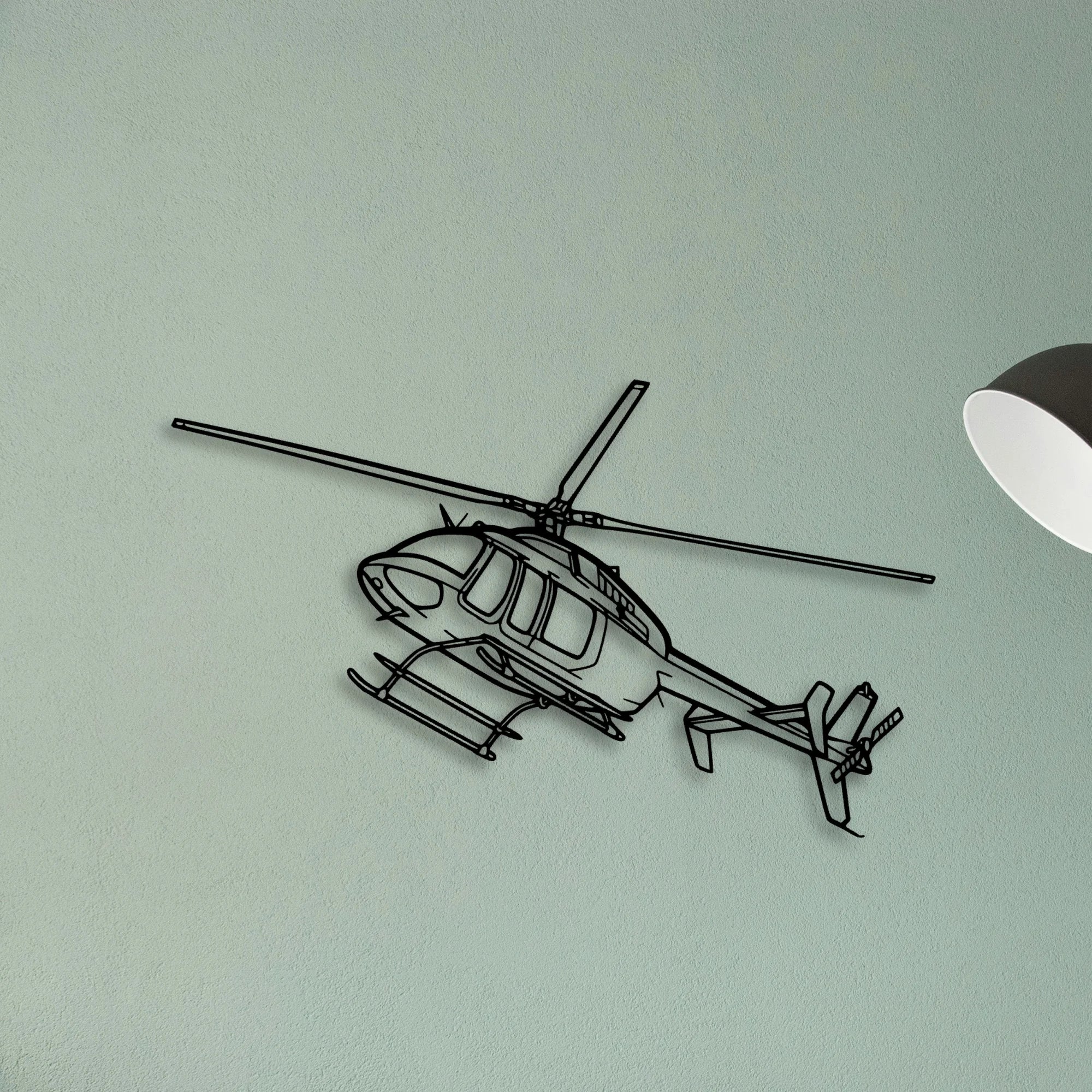 407GX Classic Aircraft Silhouette Metal Wall Art - Tinvibe