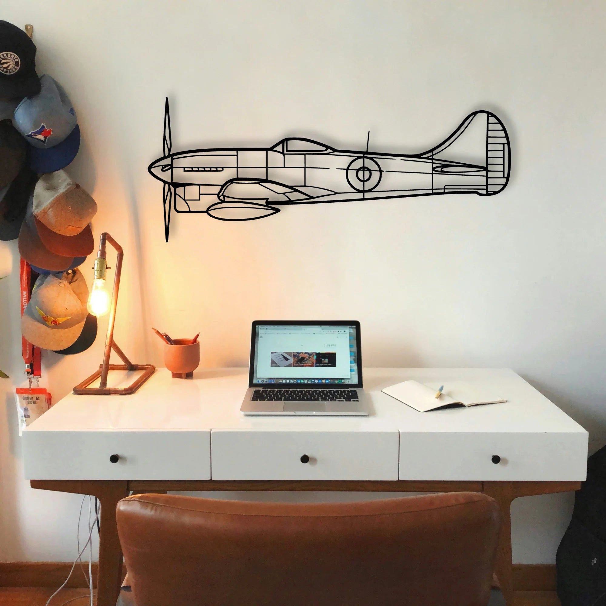 412EP Classic Aircraft Silhouette Metal Wall Art - Tinvibe