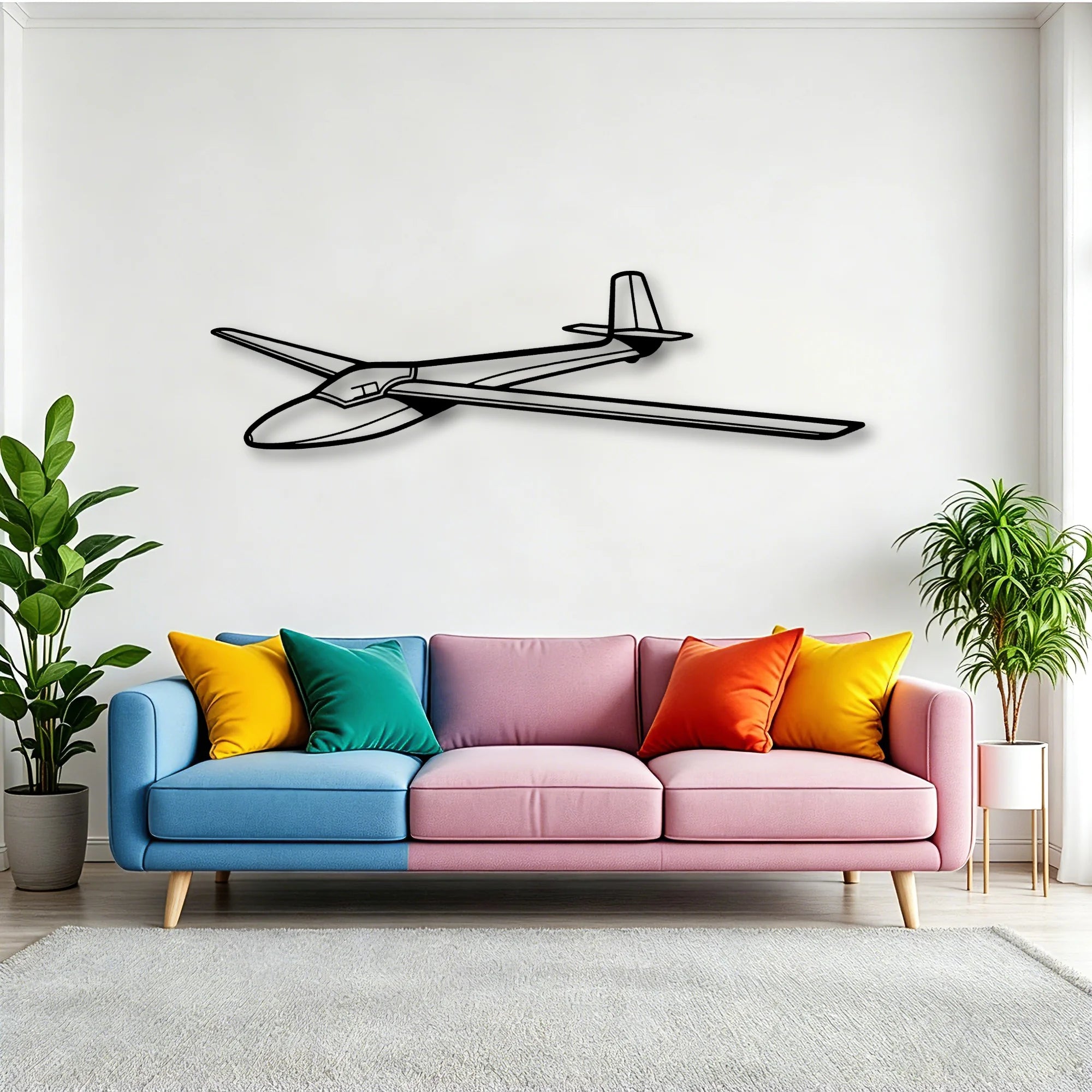 421C 2 Classic Aircraft Silhouette Metal Wall Art - Tinvibe