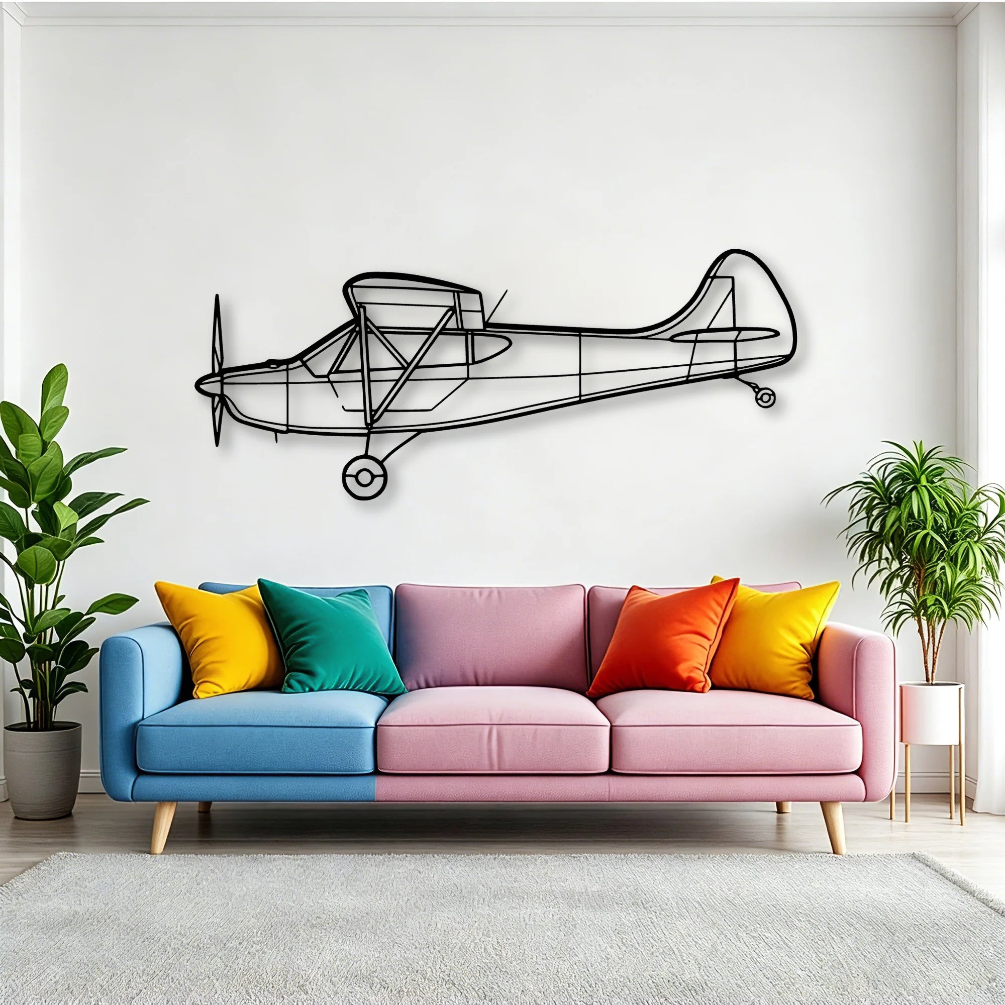 421C 3 Classic Aircraft Silhouette Metal Wall Art - Tinvibe