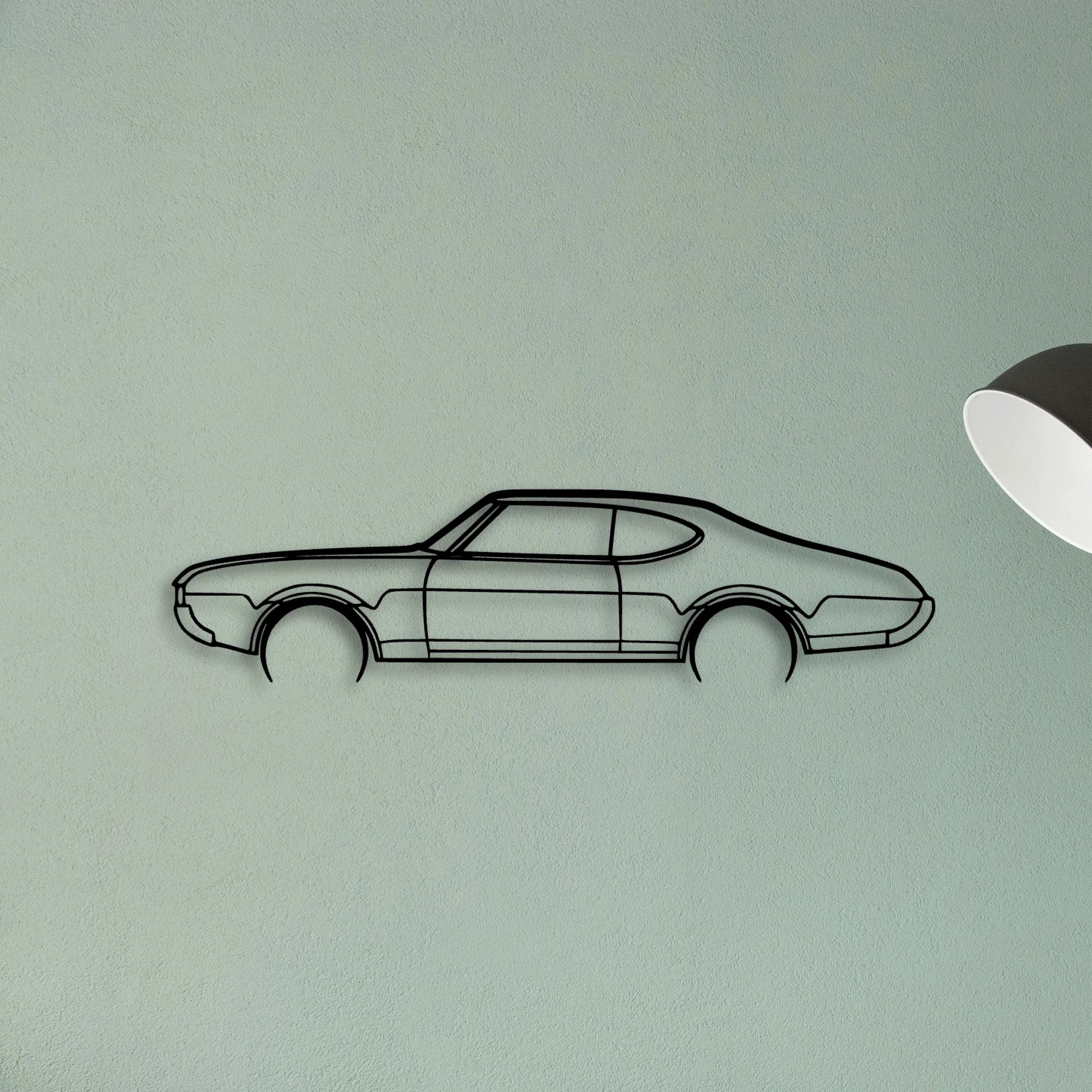 442 Holiday Coupe 1969 Classic Silhouette Metal Wall Art - Tinvibe
