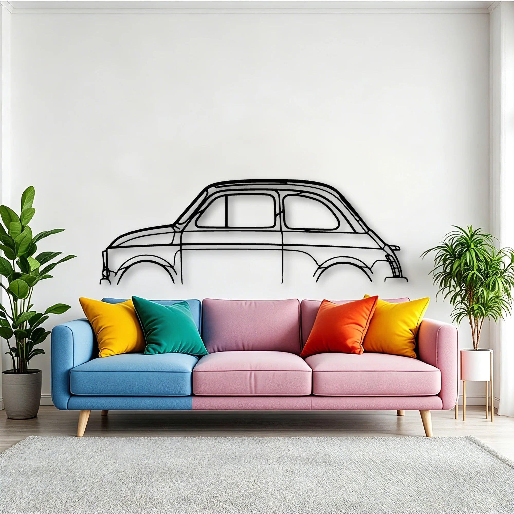500 1971 Classic Silhouette Metal Wall Art - Tinvibe