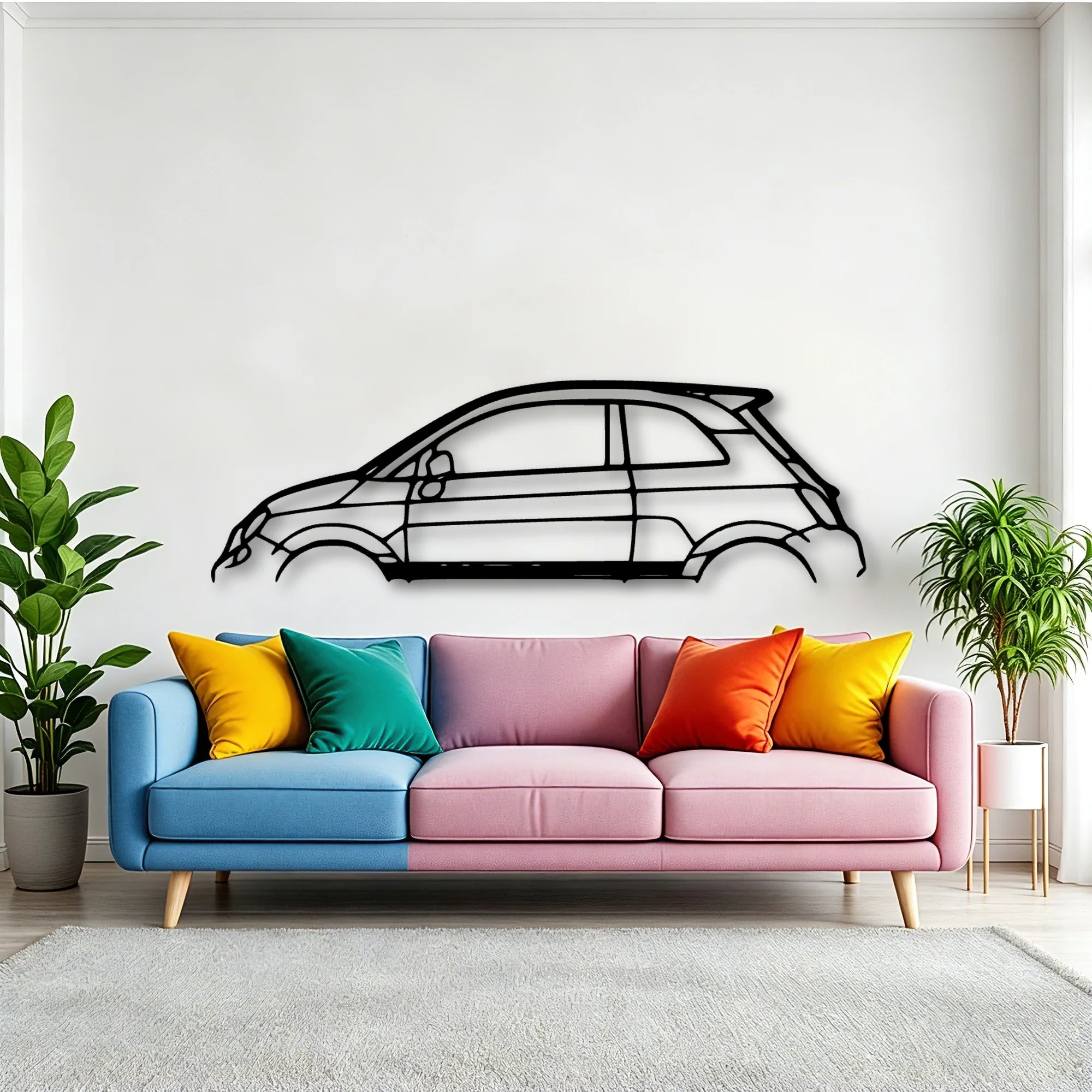 500 Abarth Classic Silhouette Metal Wall Art - Tinvibe