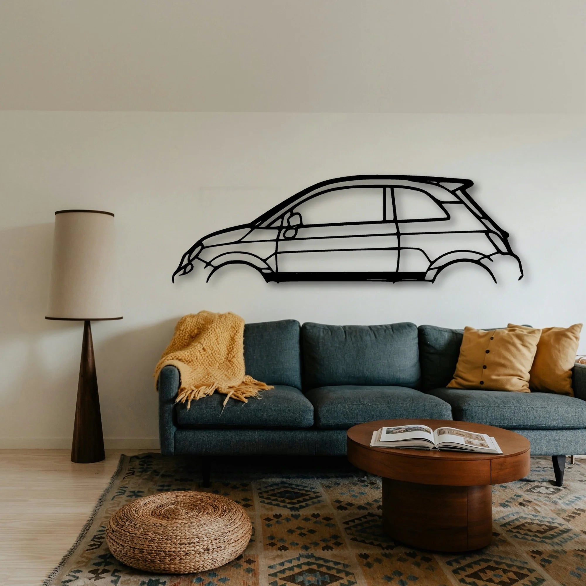 500 Abarth Classic Silhouette Metal Wall Art - Tinvibe
