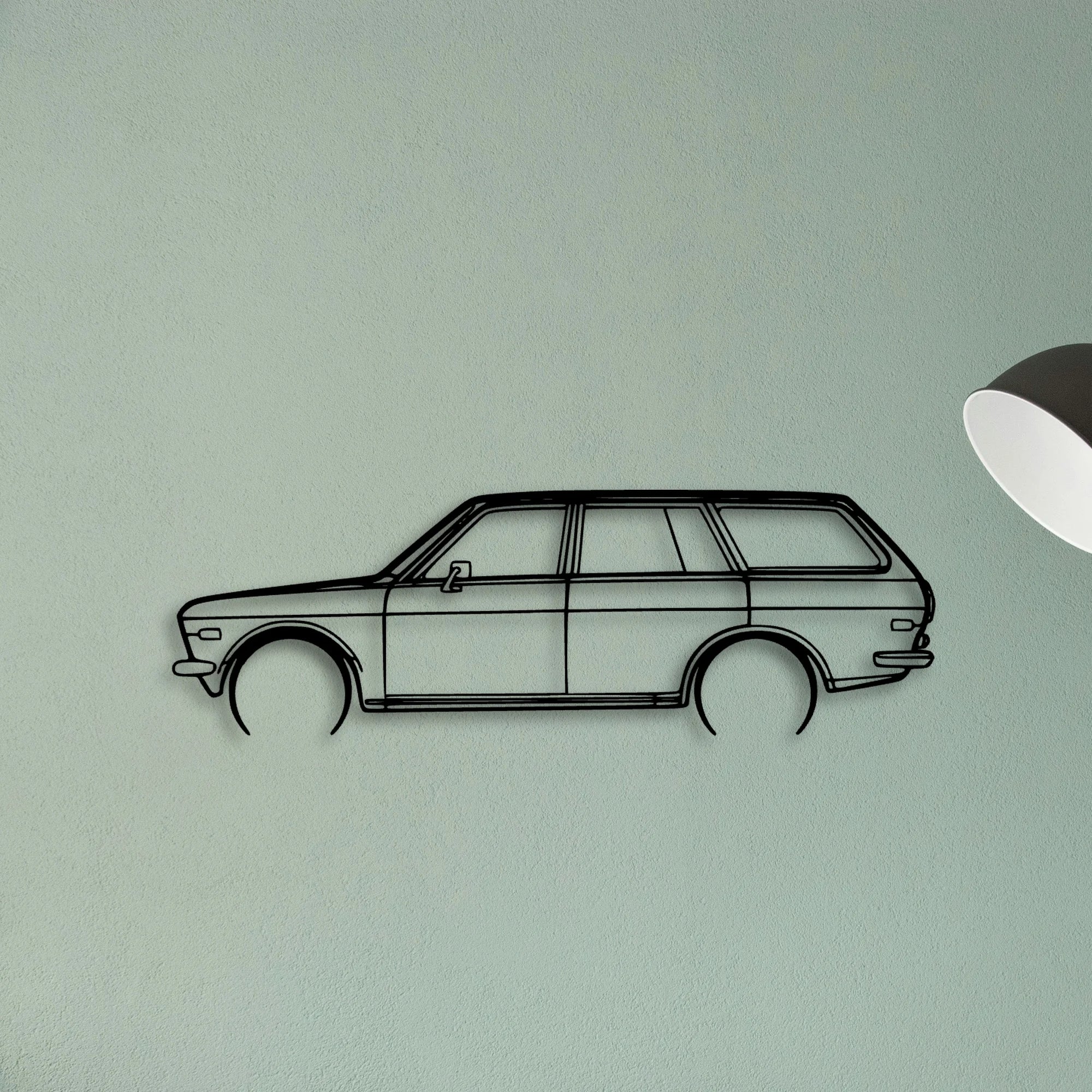 510 1972 Wagon Classic Silhouette Metal Wall Art - Tinvibe