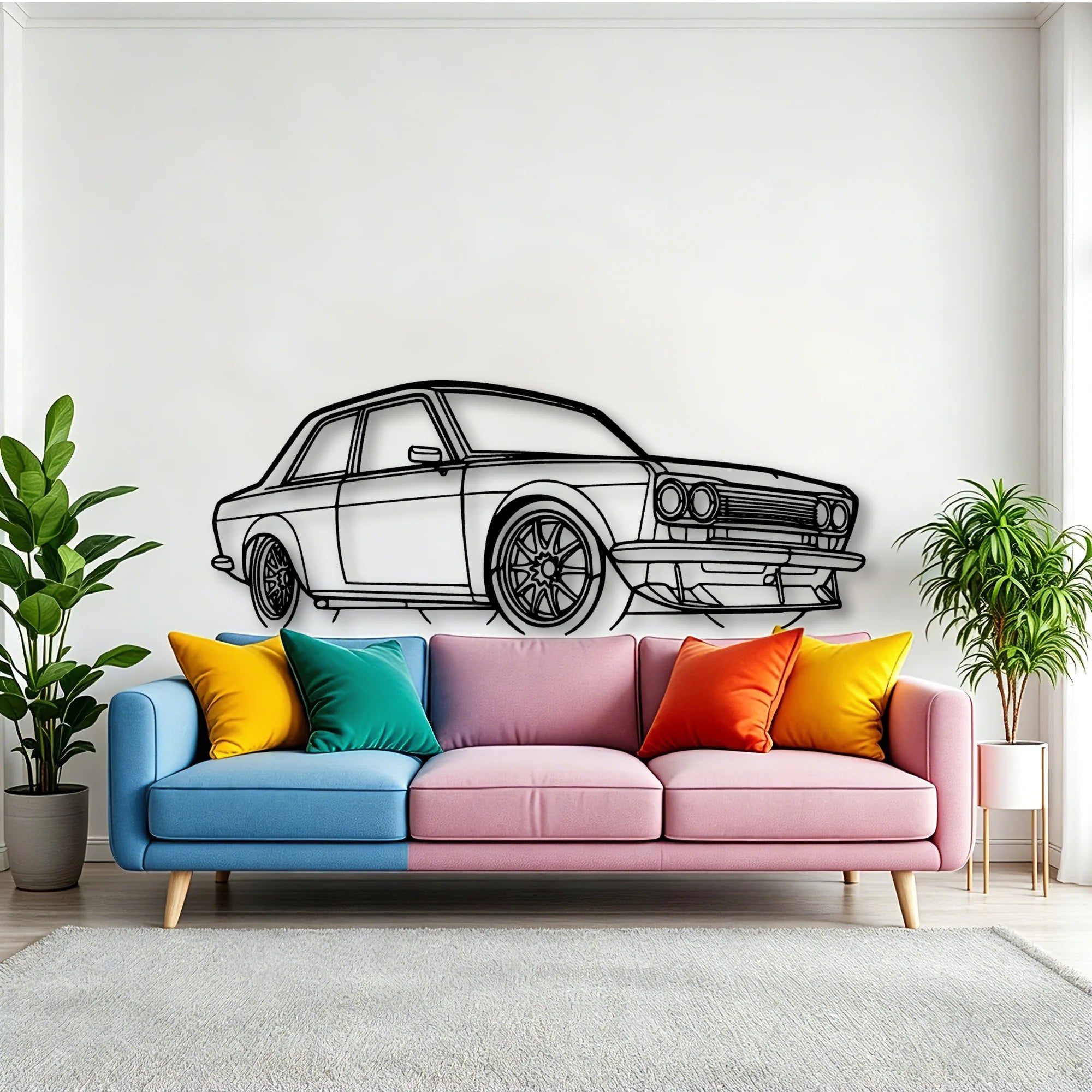 510 1973 Angle Classic Silhouette Metal Wall Art - Tinvibe