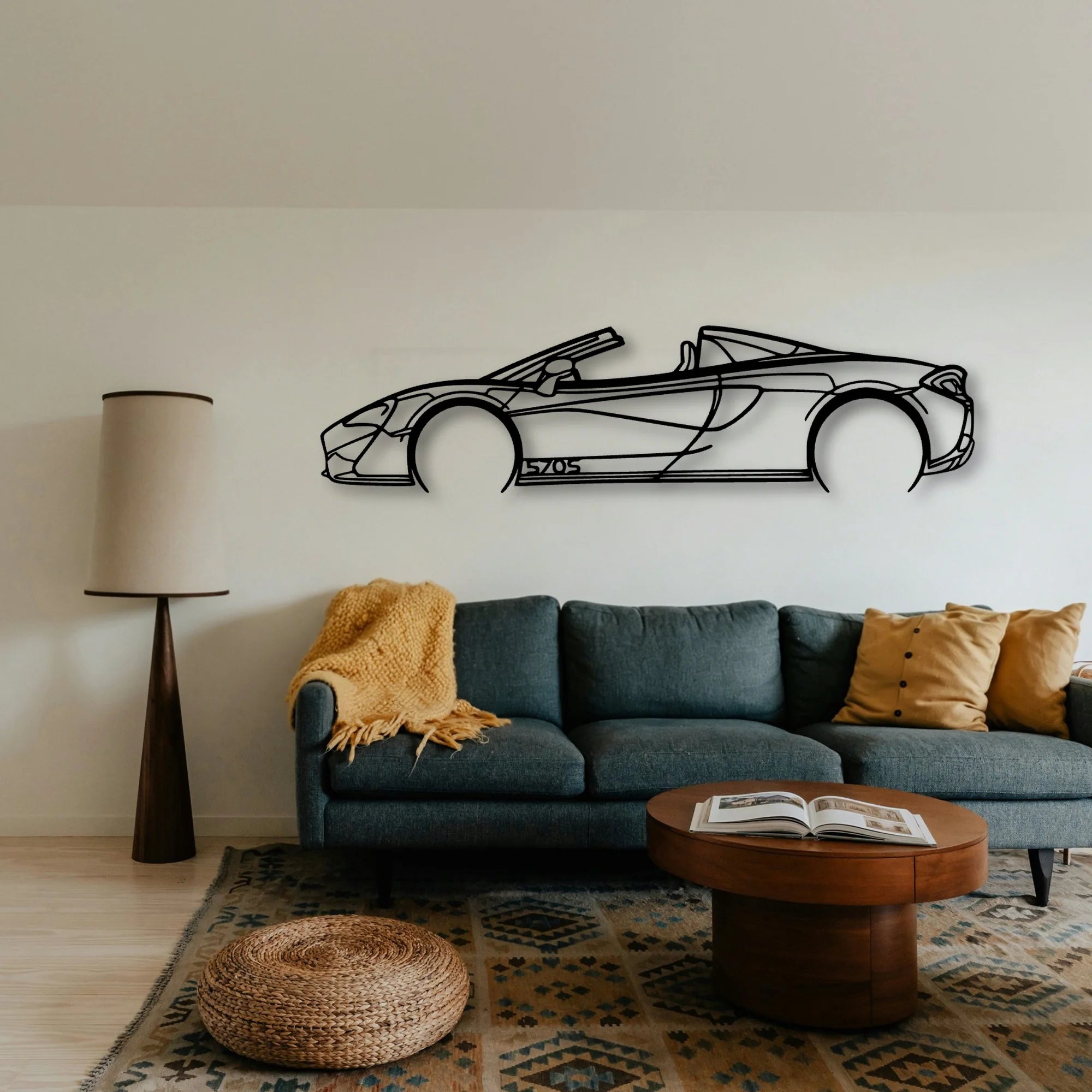 570S Convertible Classic Silhouette Metal Wall Art - Tinvibe