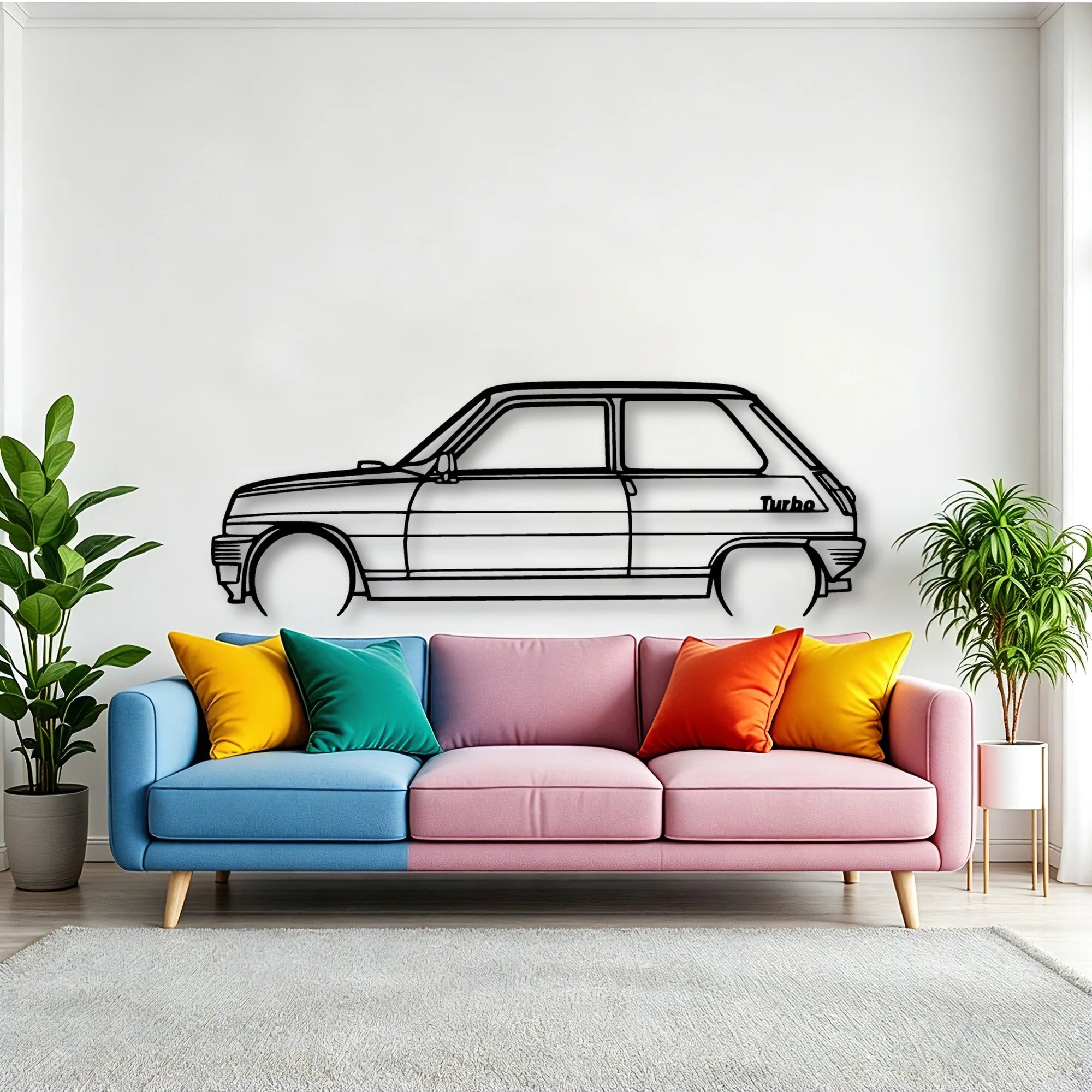 5 Alpine Turbo 1983 Classic Silhouette Metal Wall Art - Tinvibe
