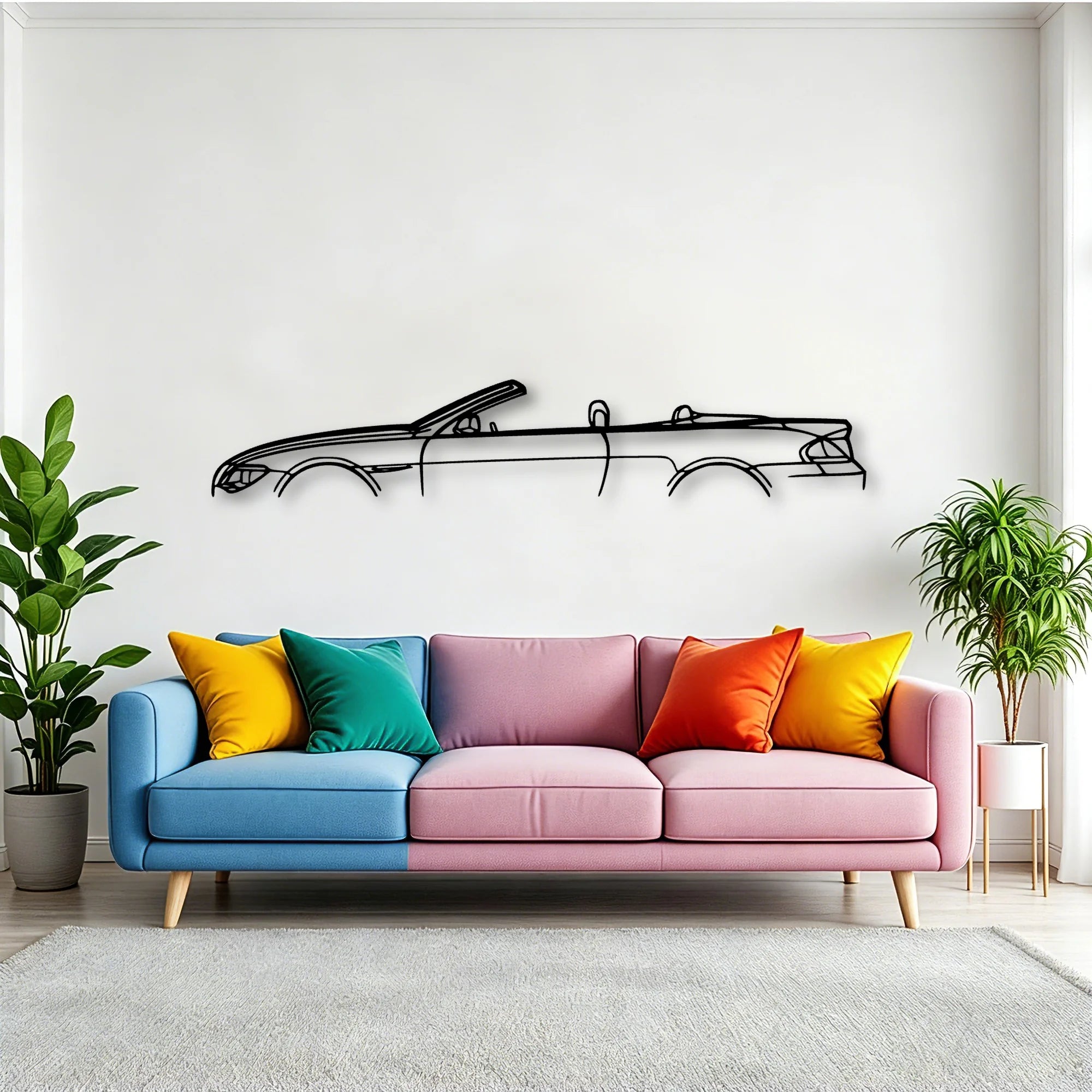 6 Series Convertible Classic Silhouette Metal Wall Art - Tinvibe