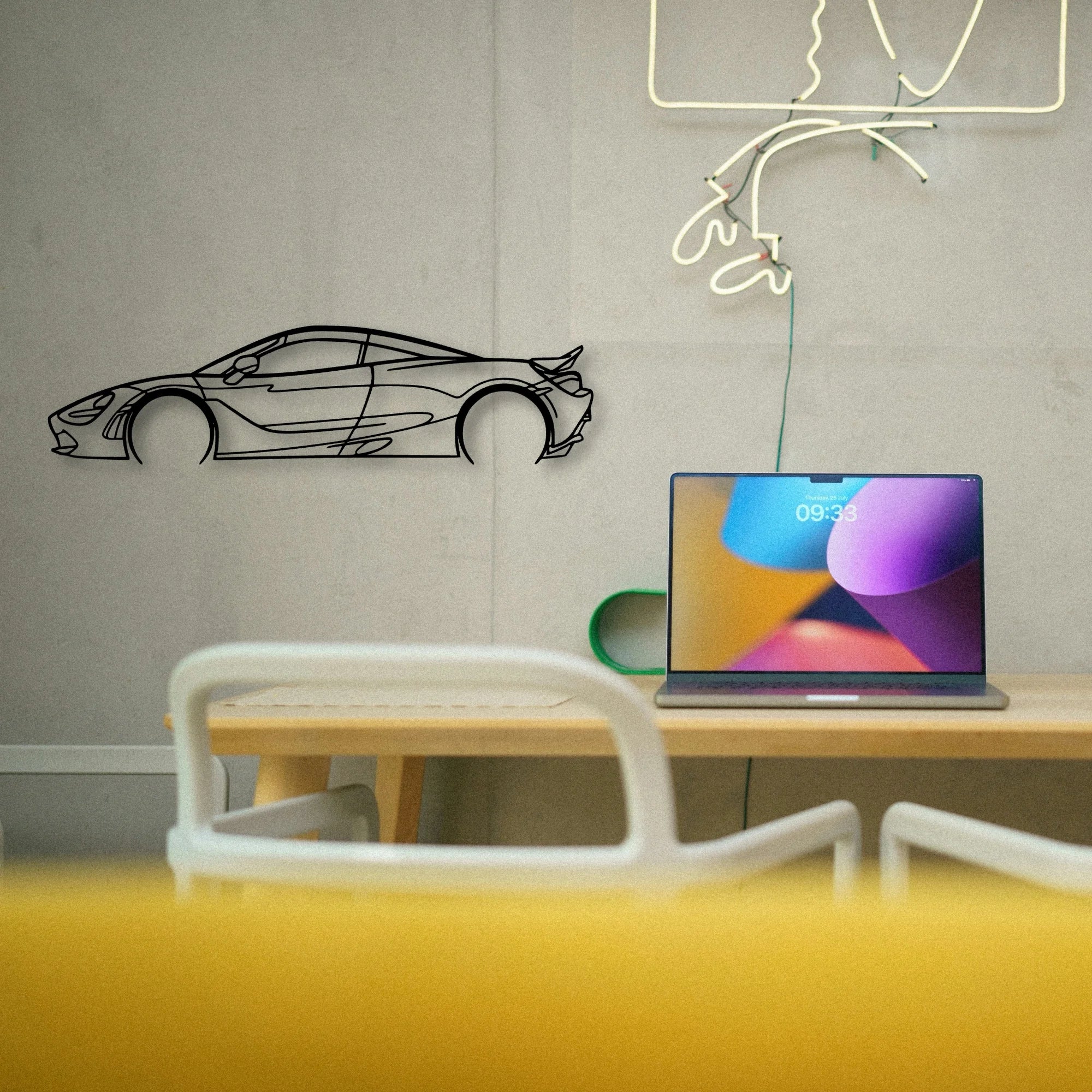 720s Classic Silhouette Metal Wall Art - Tinvibe