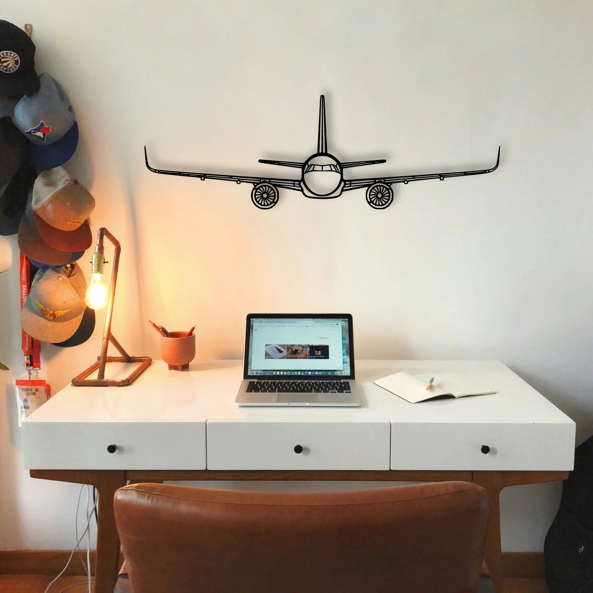747 400F 2 Classic Aircraft Silhouette Metal Wall Art - Tinvibe