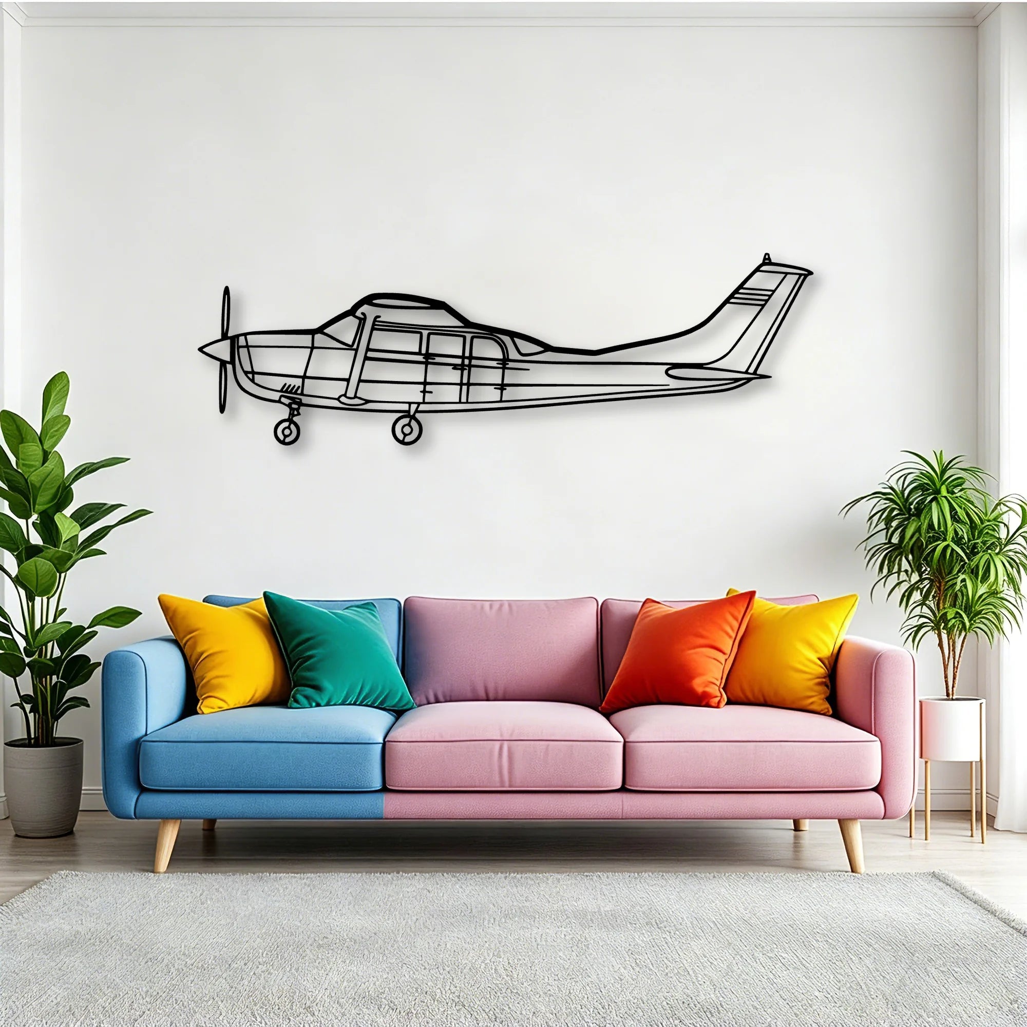 747 400F 3 Classic Aircraft Silhouette Metal Wall Art - Tinvibe