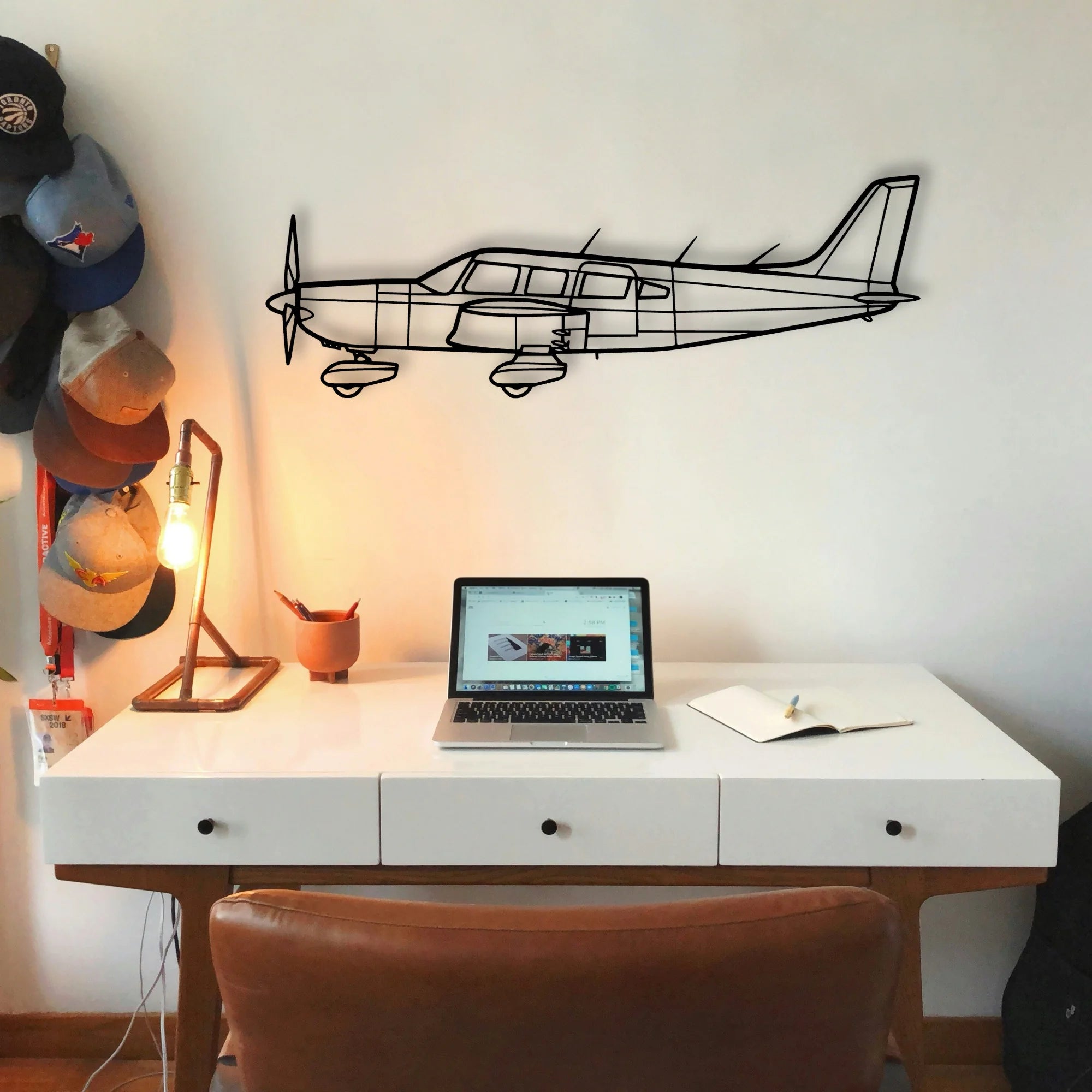 747 400F 4 Classic Aircraft Silhouette Metal Wall Art - Tinvibe