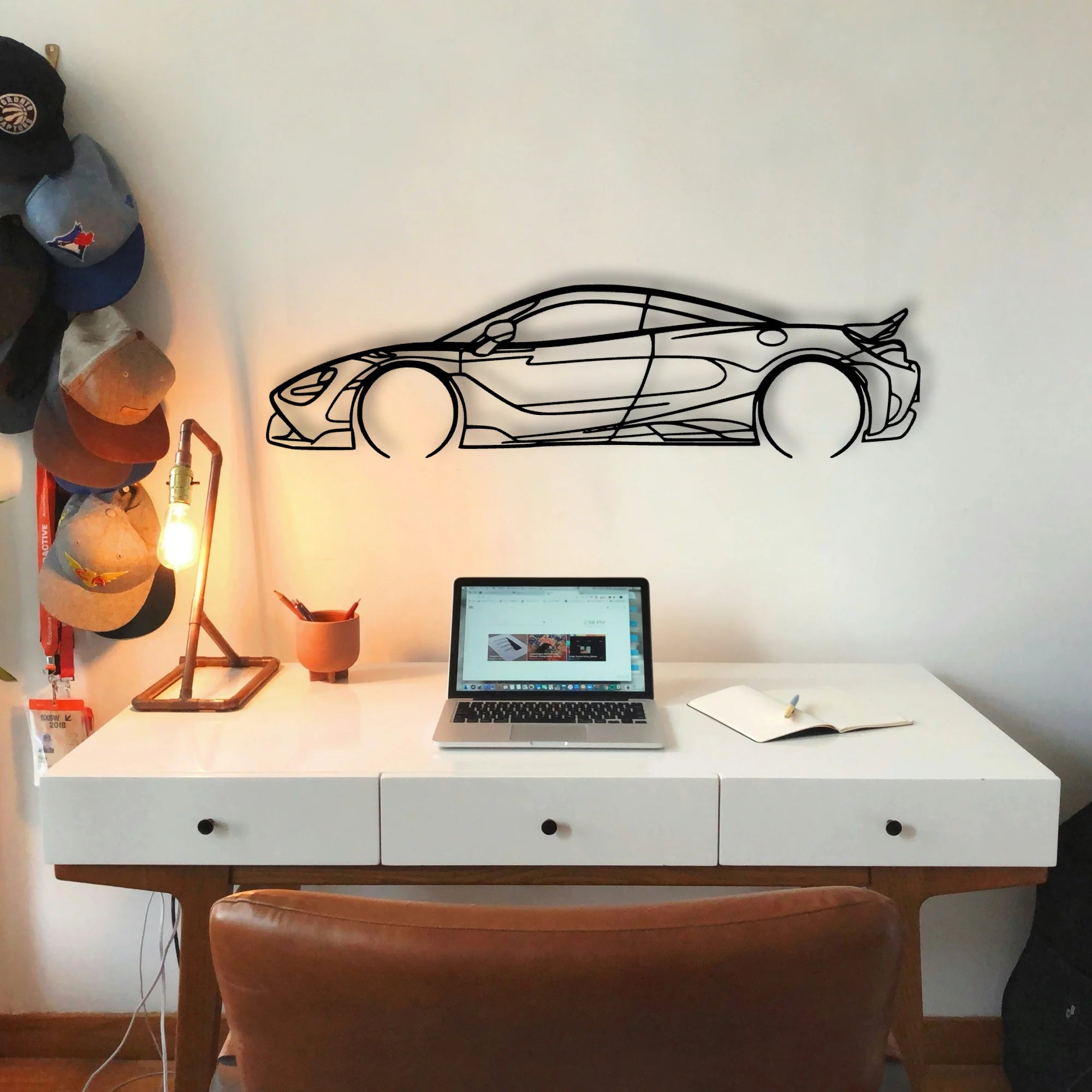 765LT Coupe Classic Silhouette Metal Wall Art - Tinvibe