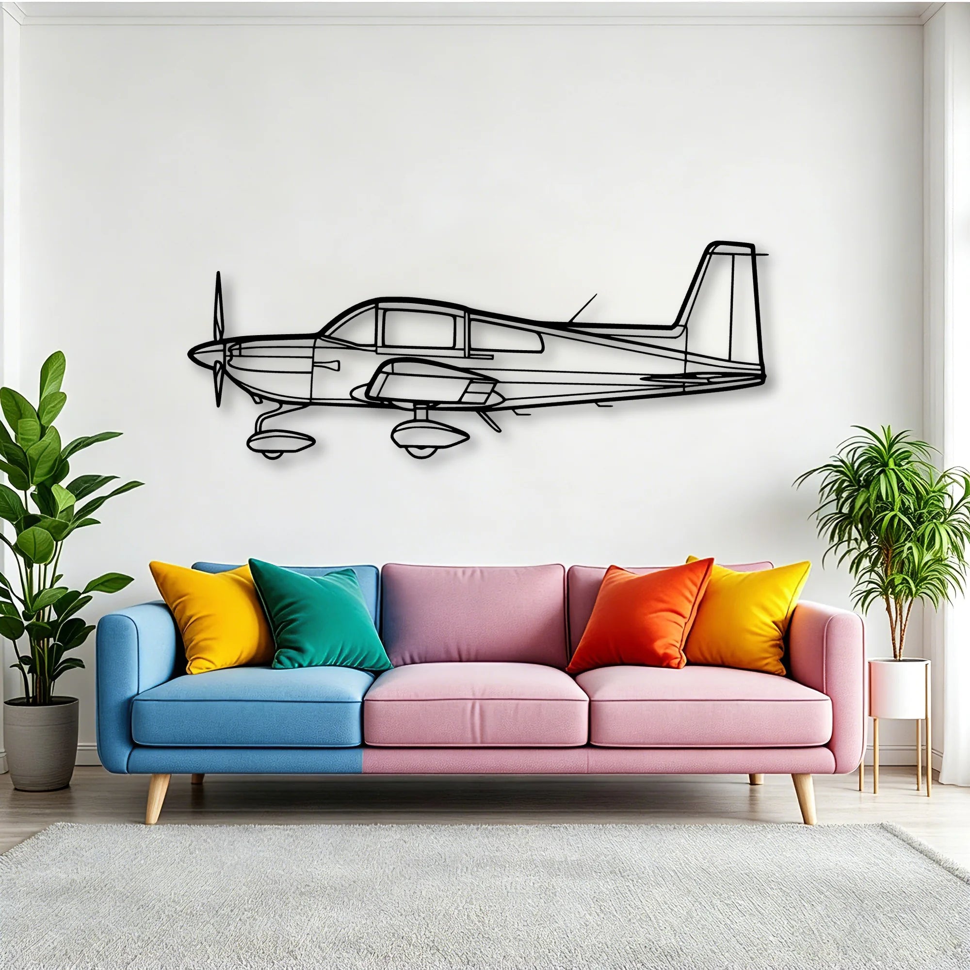 777 300ER 2 Classic Aircraft Silhouette Metal Wall Art - Tinvibe