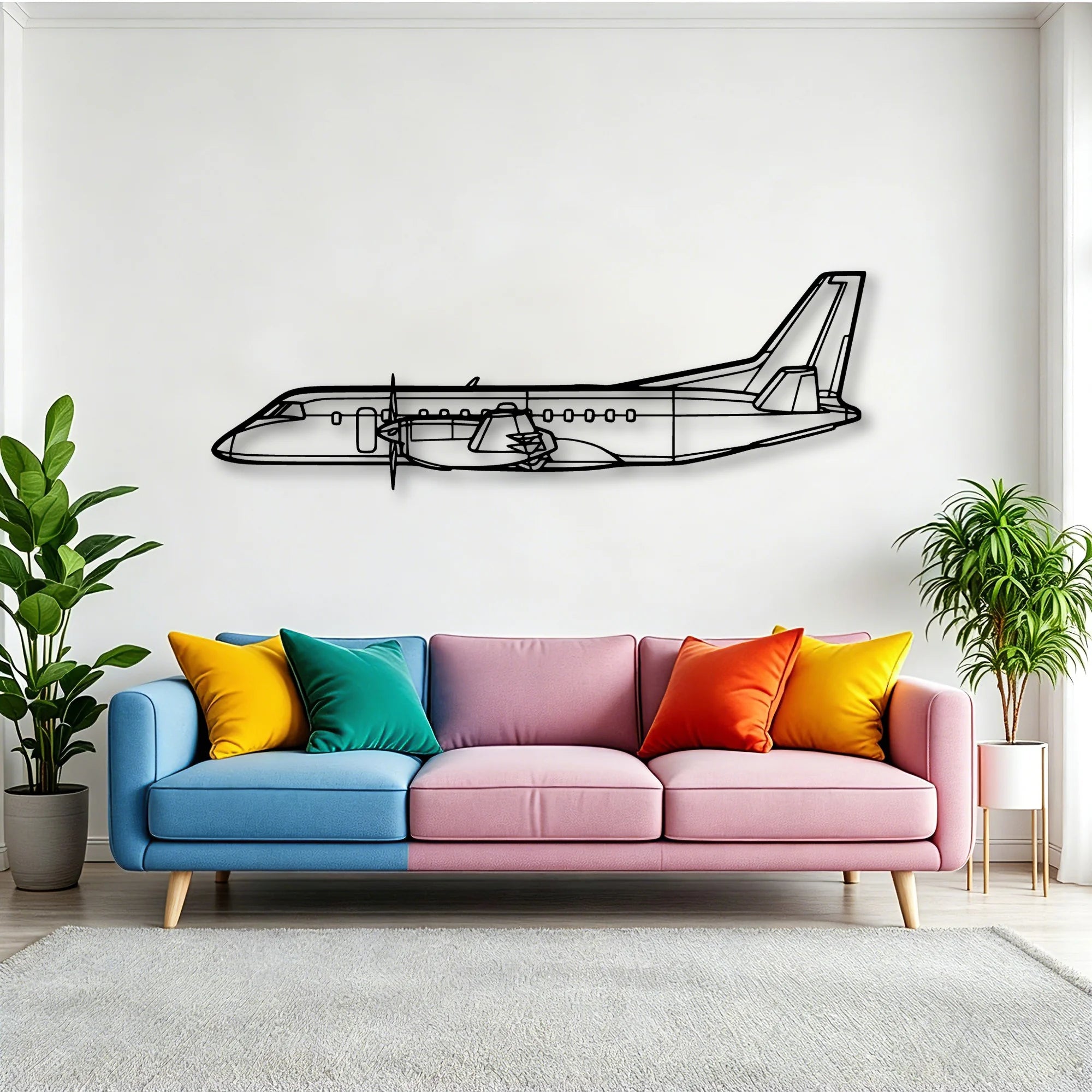 777F Classic Aircraft Silhouette Metal Wall Art - Tinvibe